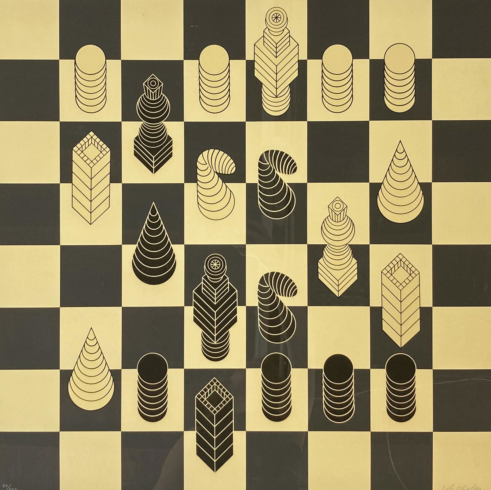 Victor Vaserely Silkscreen, Chess Board, 1975. (1 of 5)