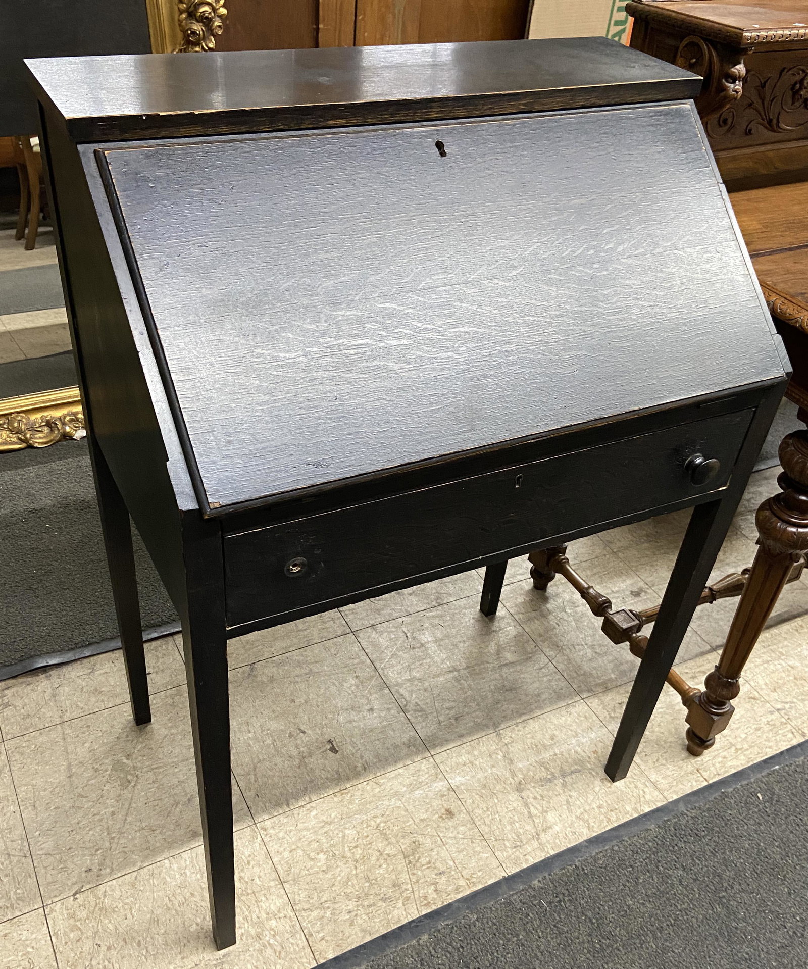 Antique Mission Oak Dropfront Desk (1 of 2)