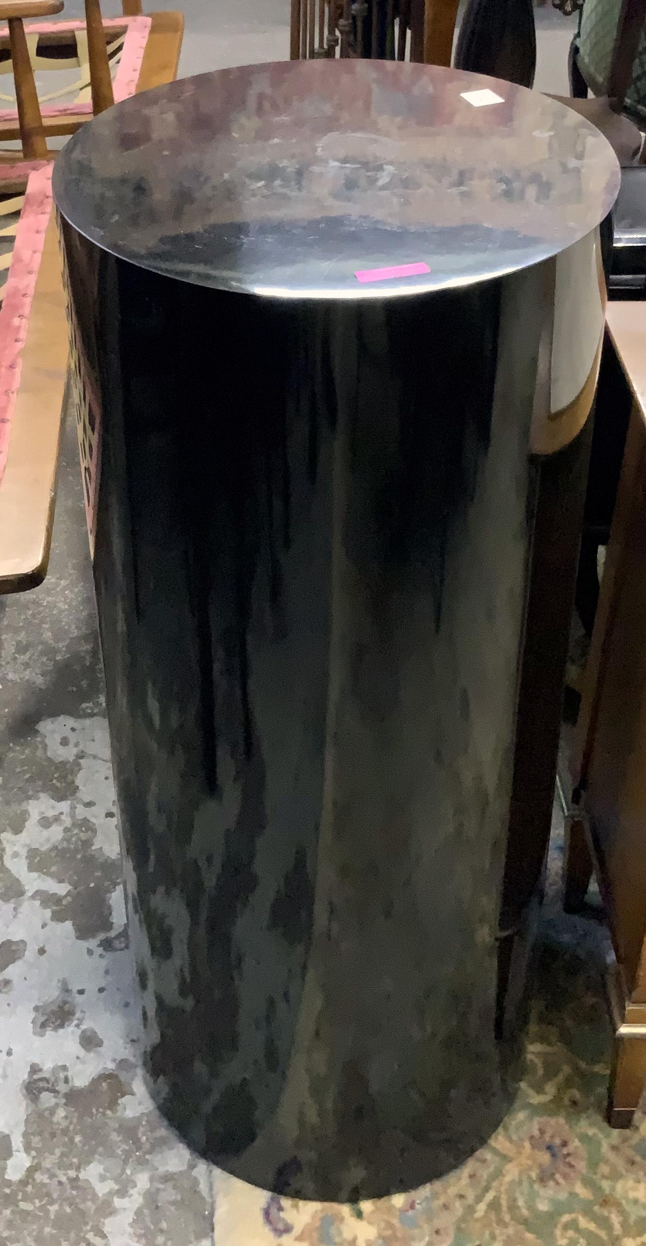 Modern Black Formica Pedestal. (1 of 1)