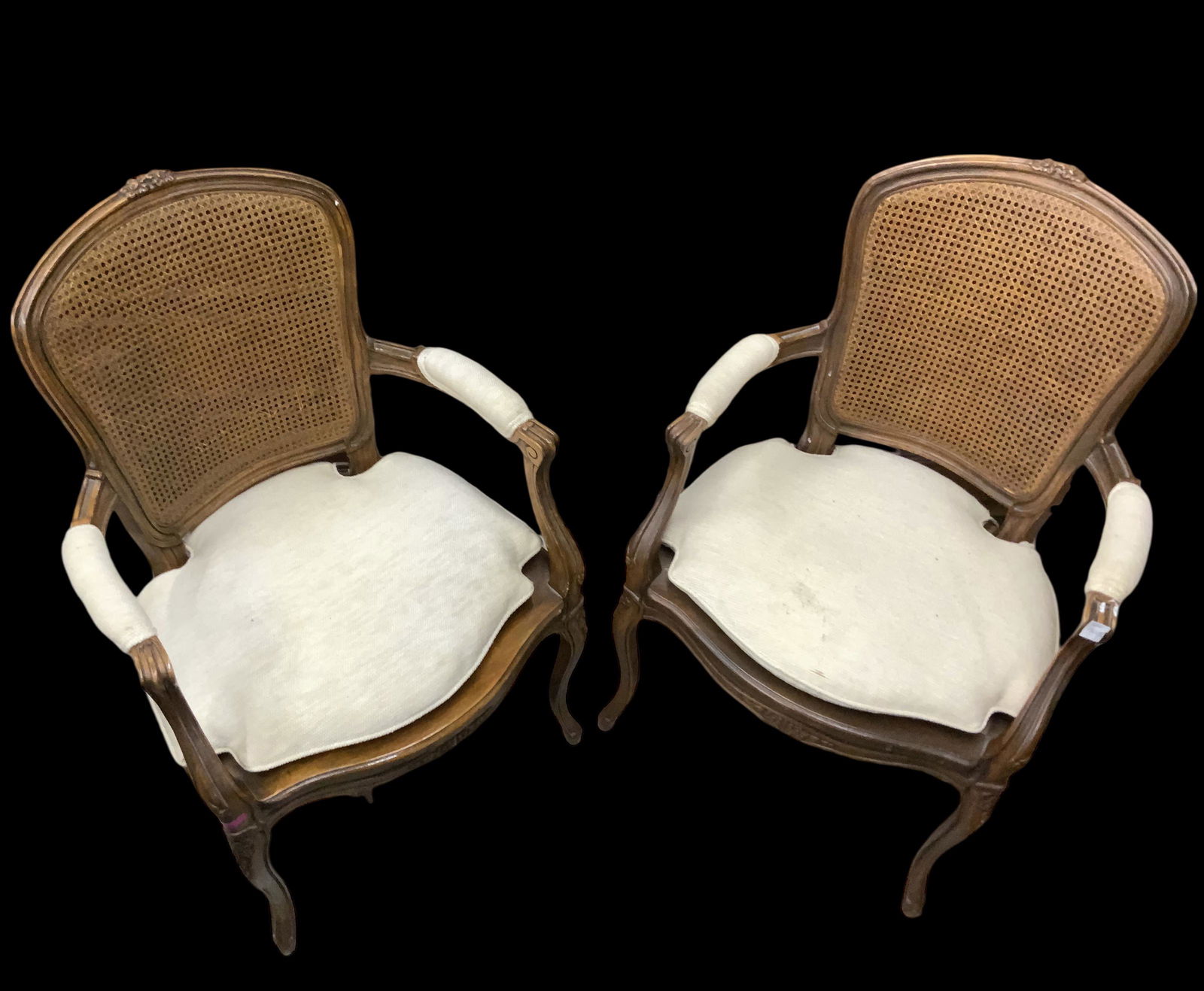 Pair of Cane Back Armchairs. (1 of 1)