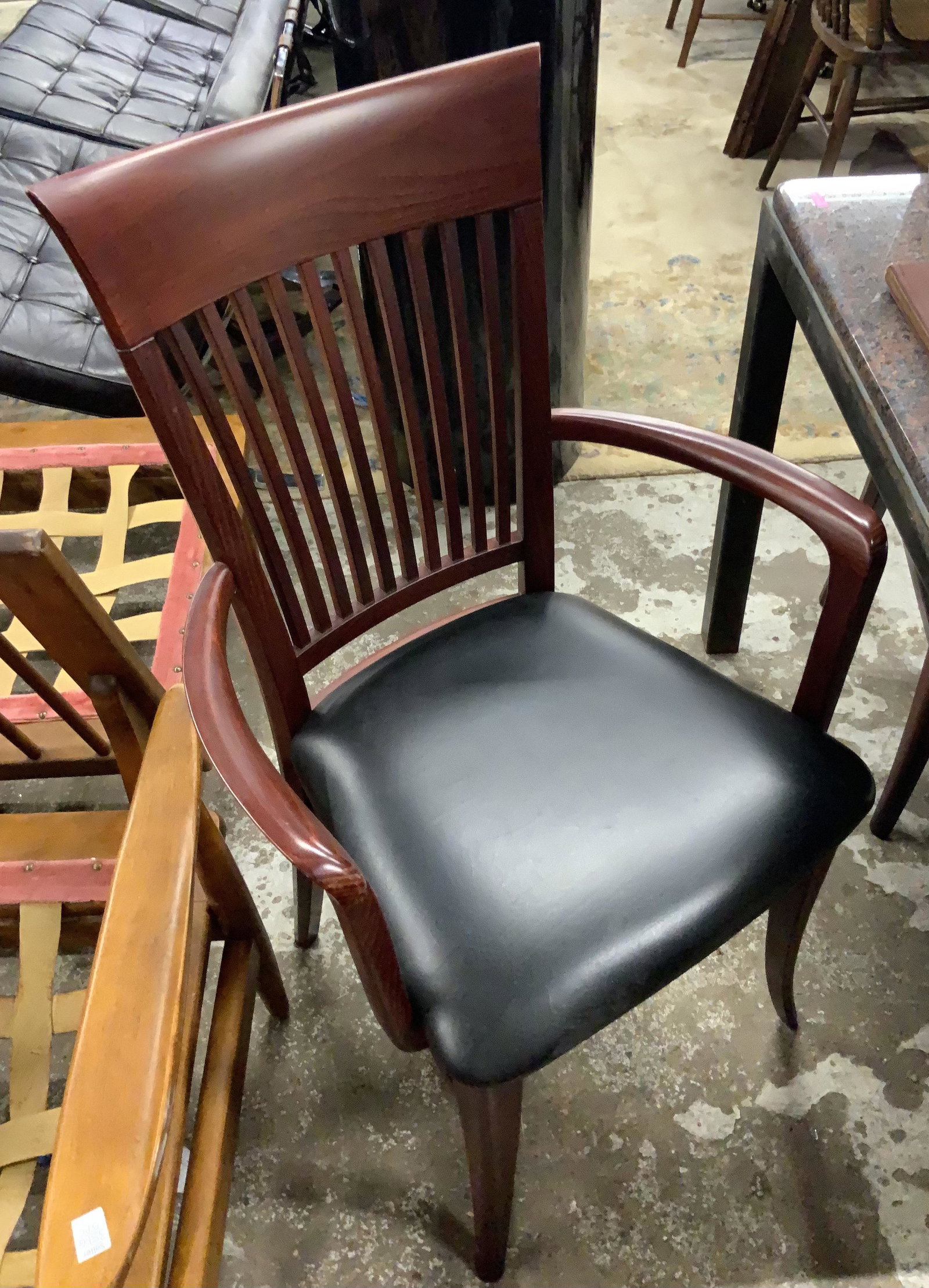 Set of 8 A Sibau Straight Back Chairs & Armchairs: This lot consists of six straight back chairs and two armchairs. They are made in Italy by A. Sibau. Third-party freight shipping or personal pickup is required. Please see our website for our shippin