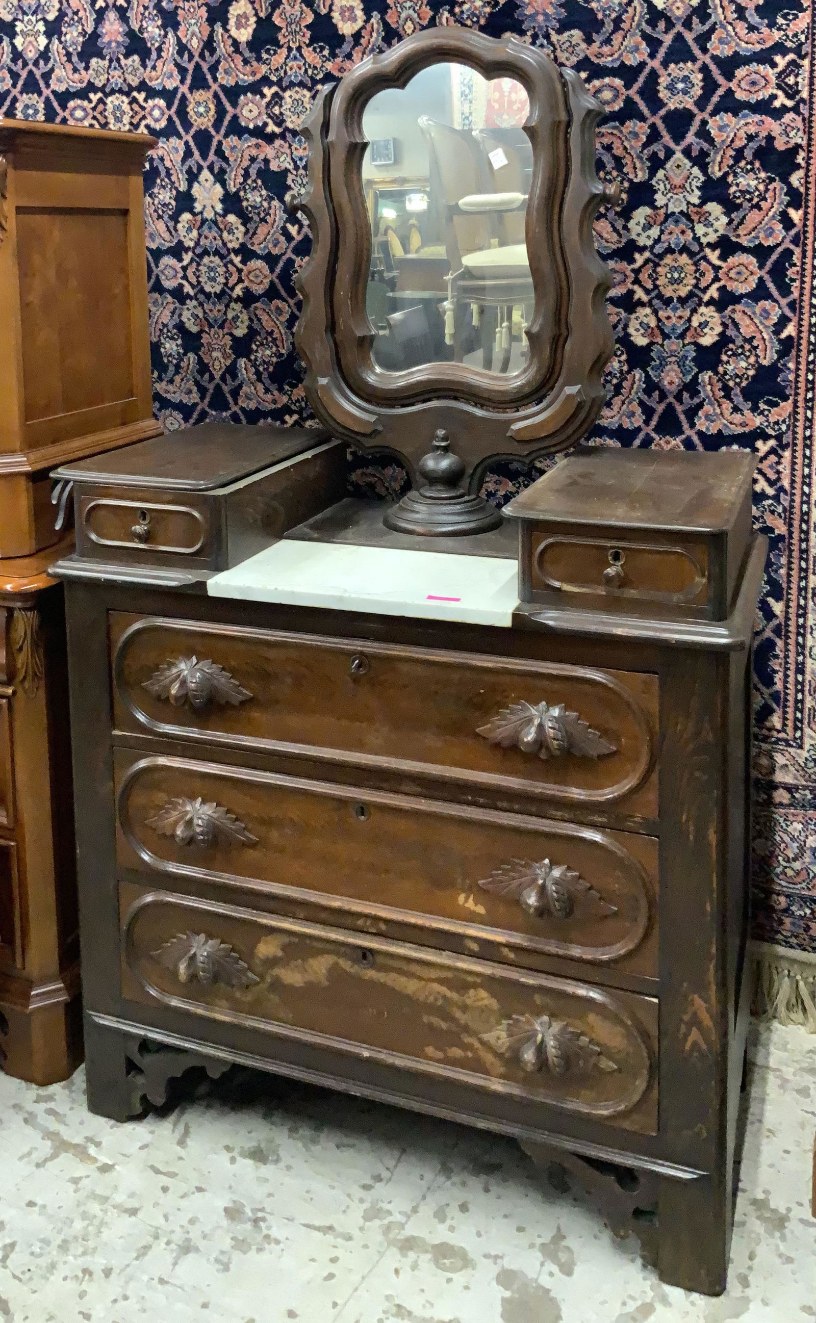 Victorian Step Back Chest w/Mirror. (1 of 1)