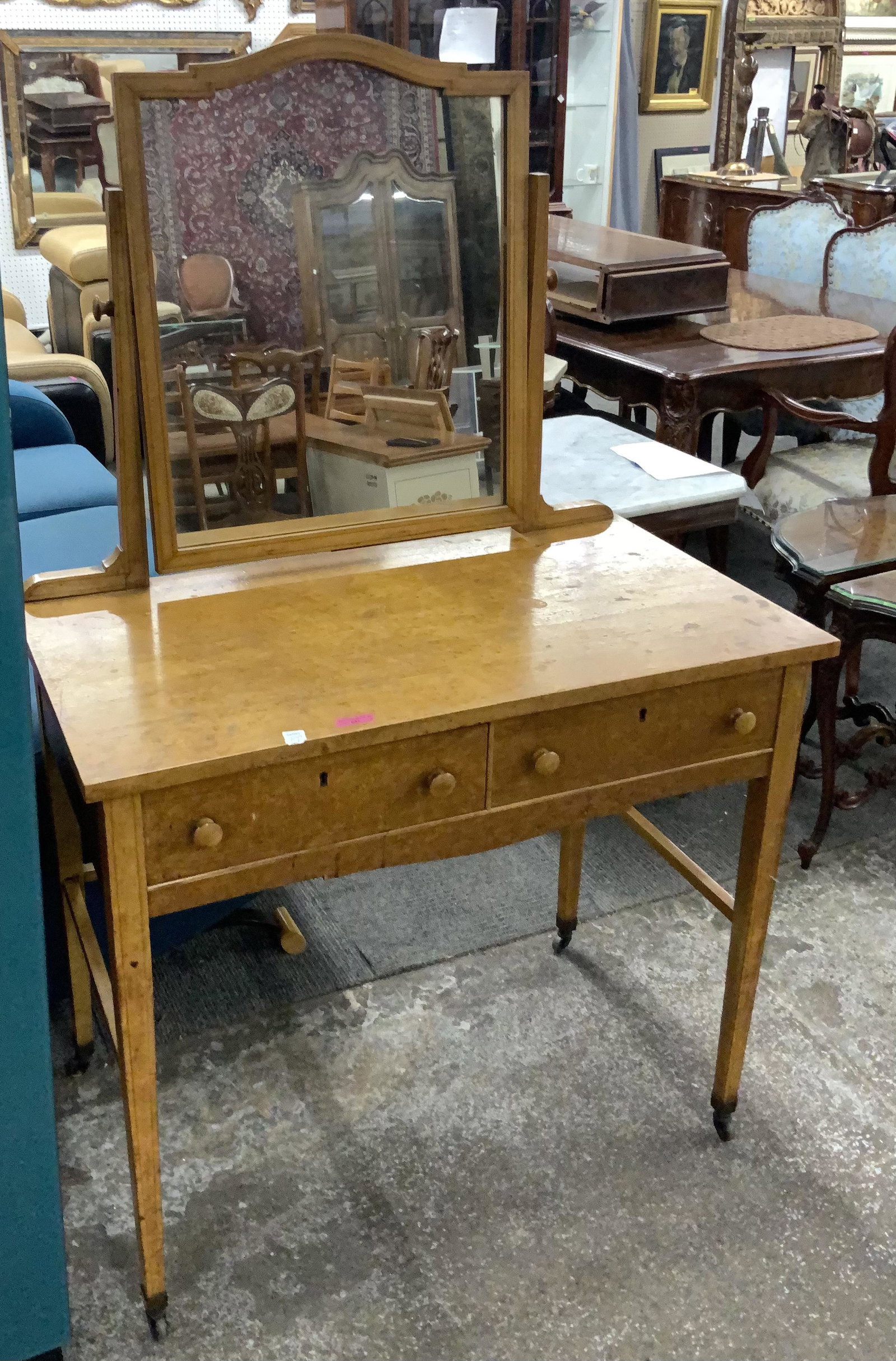Bird's Eye Maple Vanity or Writing Desk. (1 of 1)