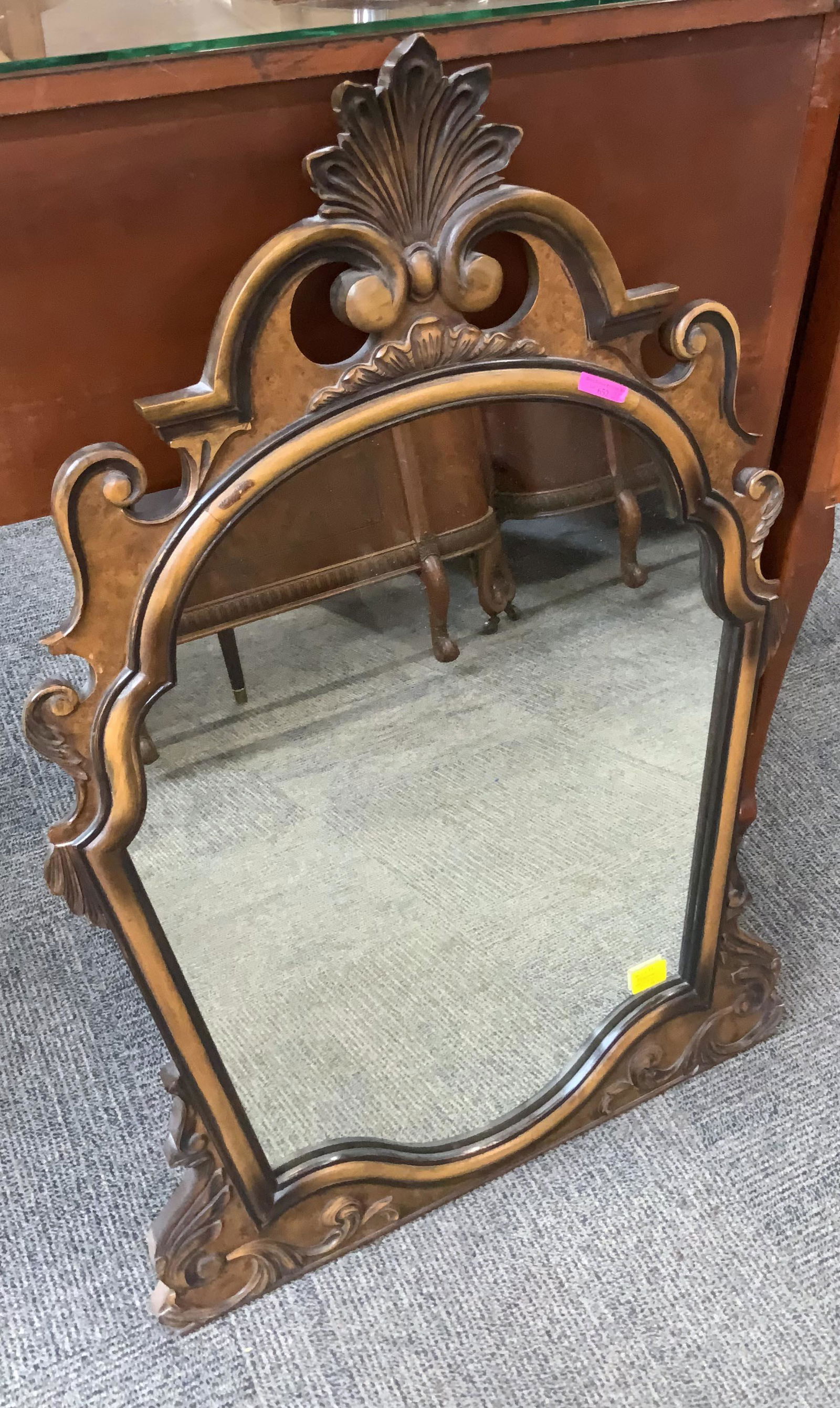 Carved Scroll Framed Mirror. (1 of 1)
