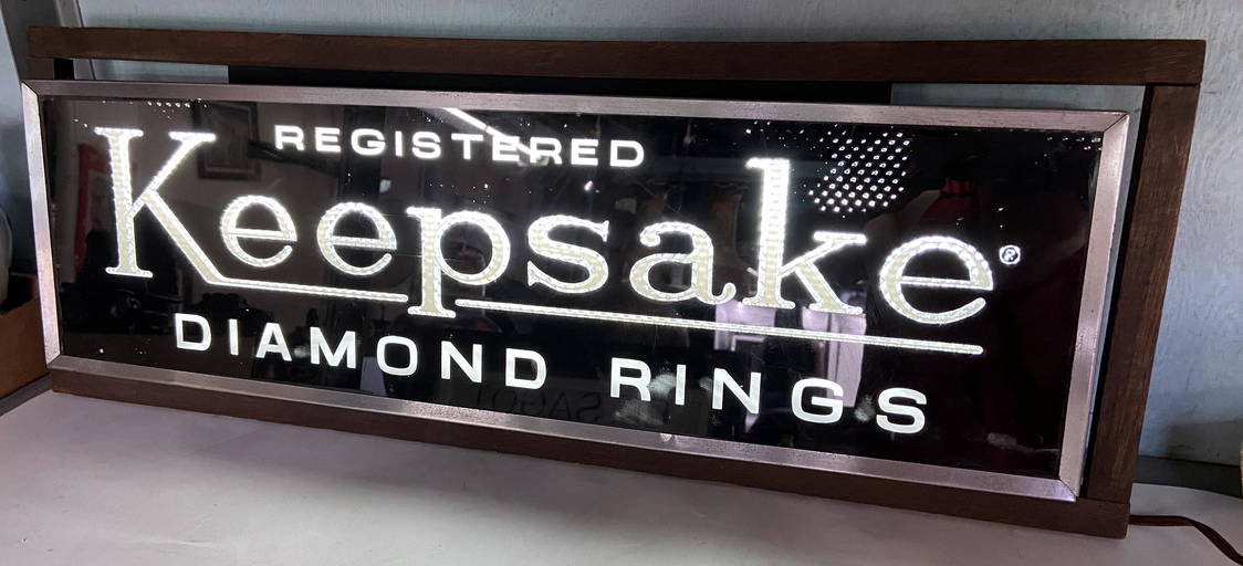 Vintage Keepsake Diamonds Sign.