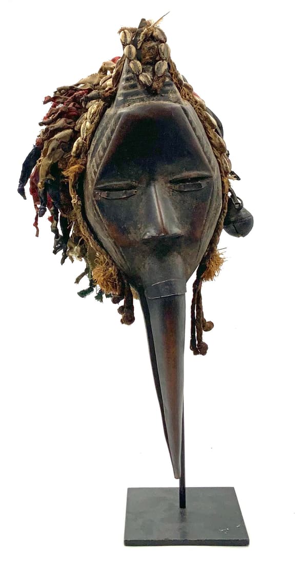 African Ceremonial Bird Mask w/ Stand. (1 of 3)