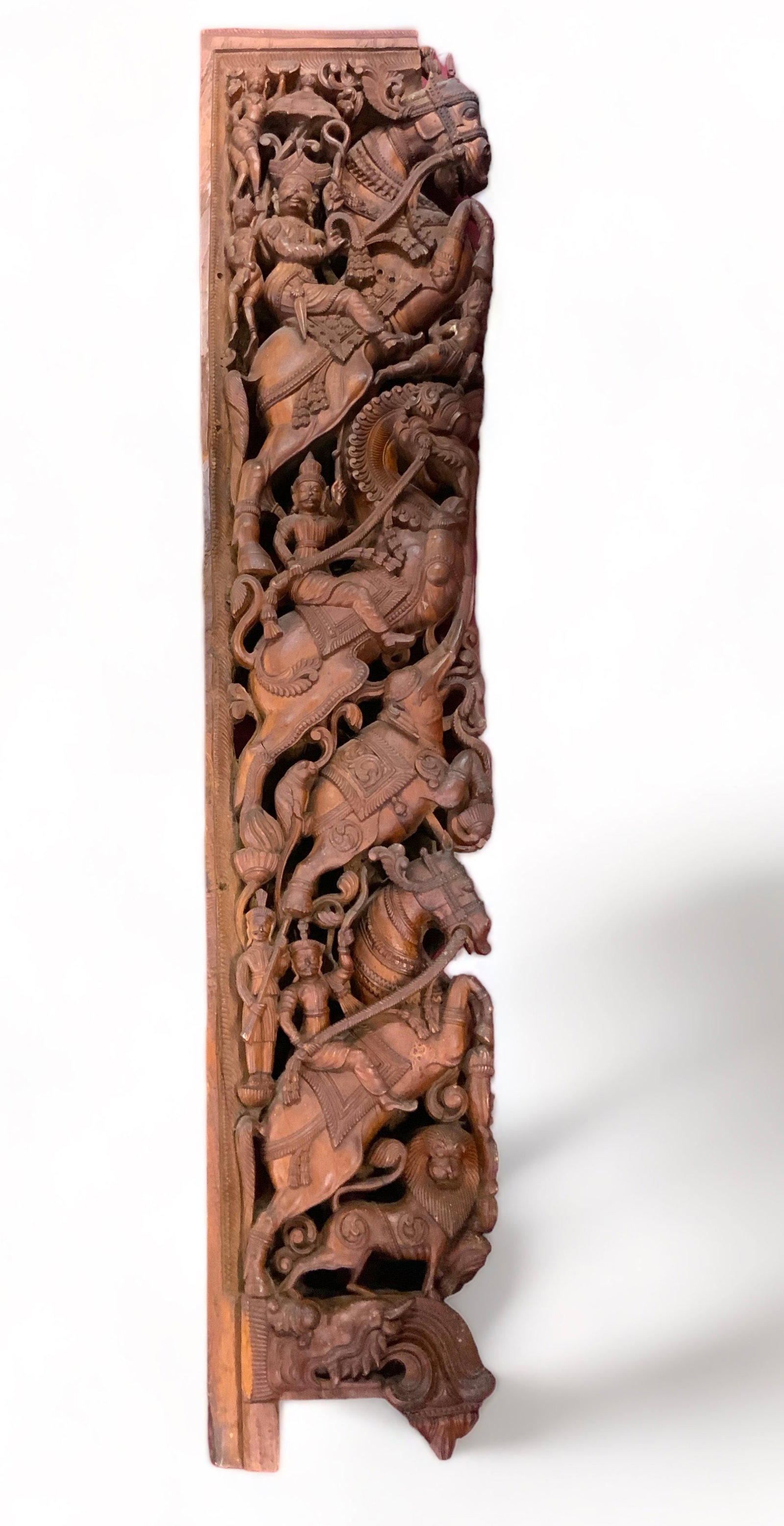 Carved Southeast Asian Figural Corbel Bracket. (1 of 3)