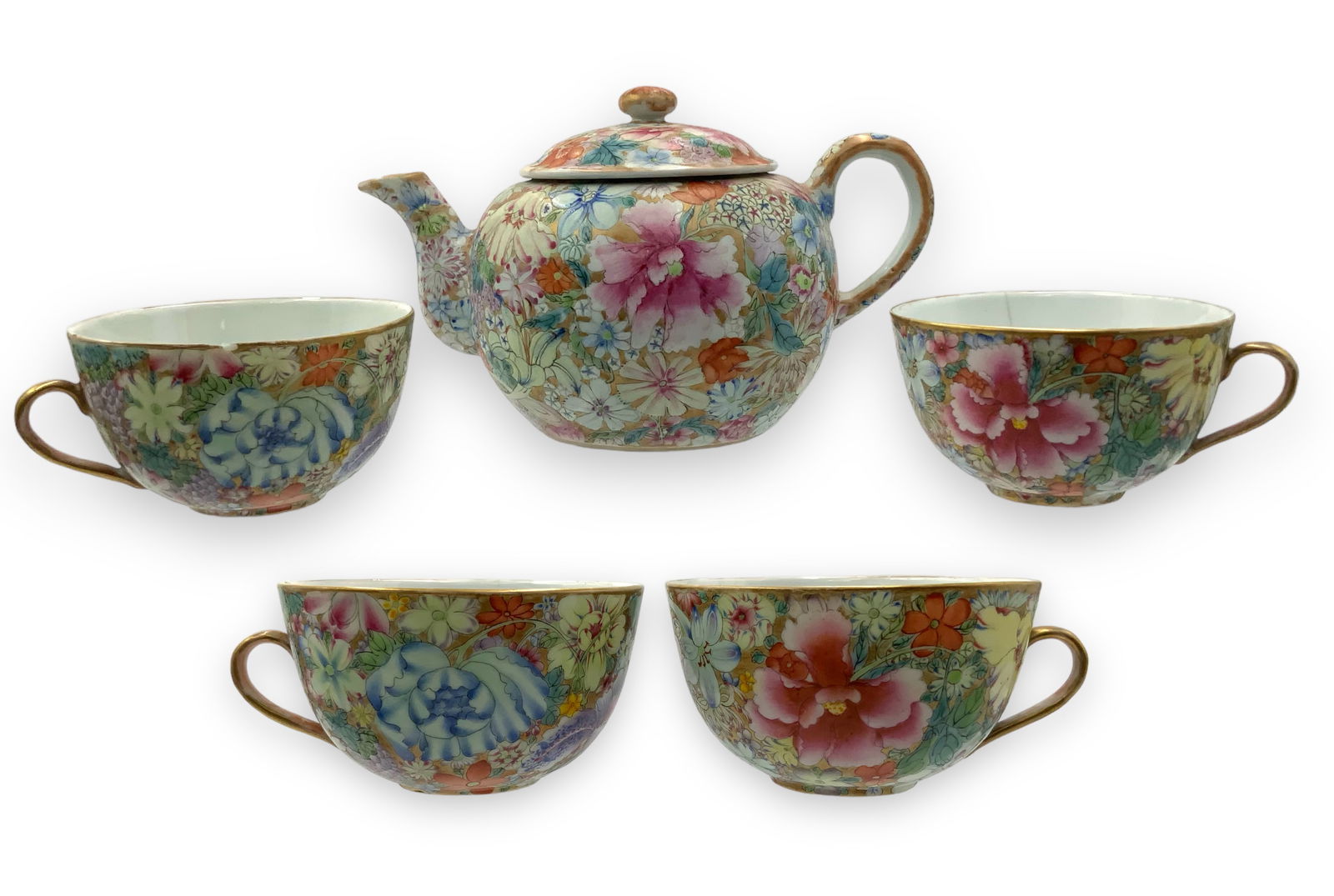 5 Pc. Chinese Tea Set with Guang Xu Mark. (1 of 5)