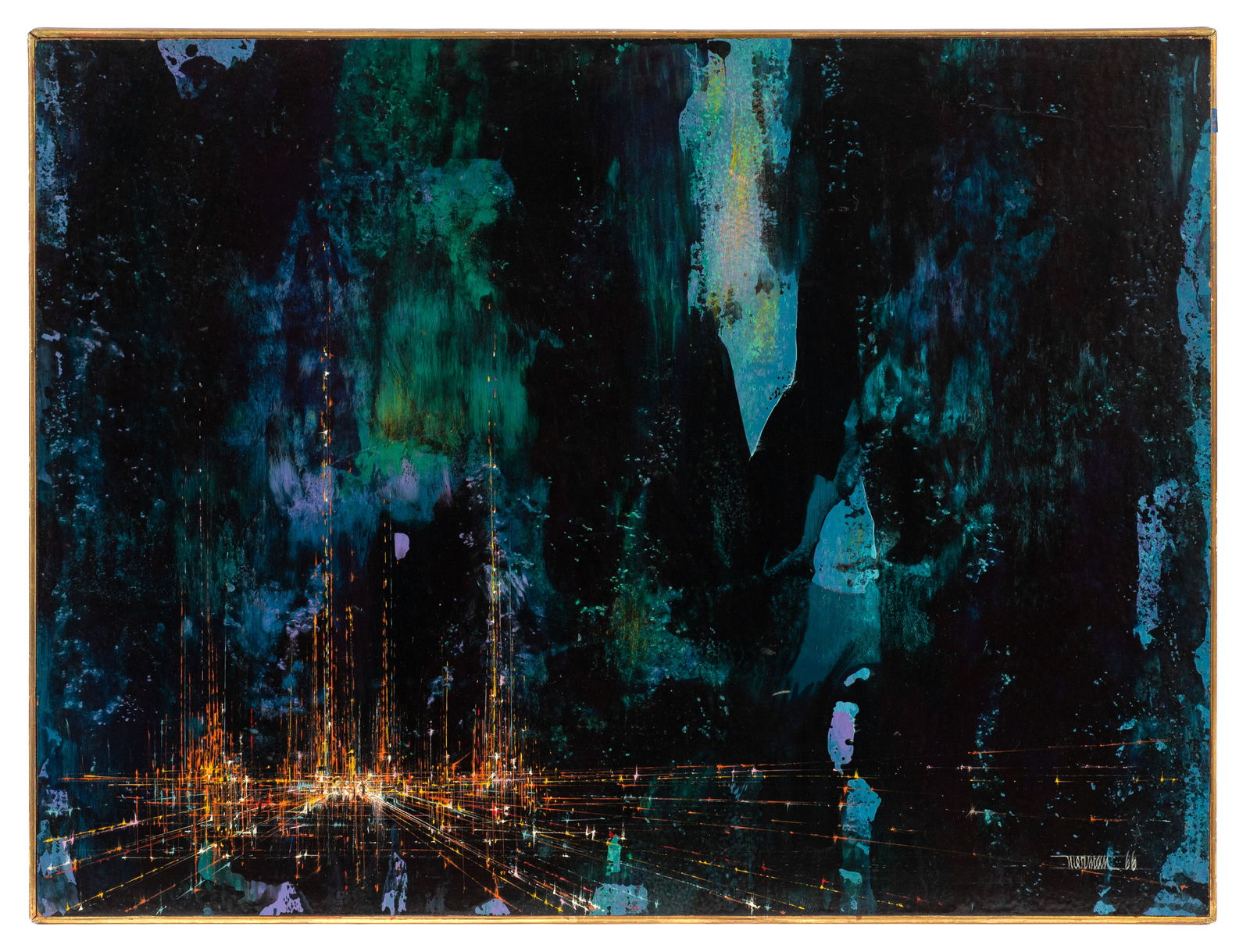 Sgd. Expressionist Painting, Leonardo Nierman. (1 of 5)