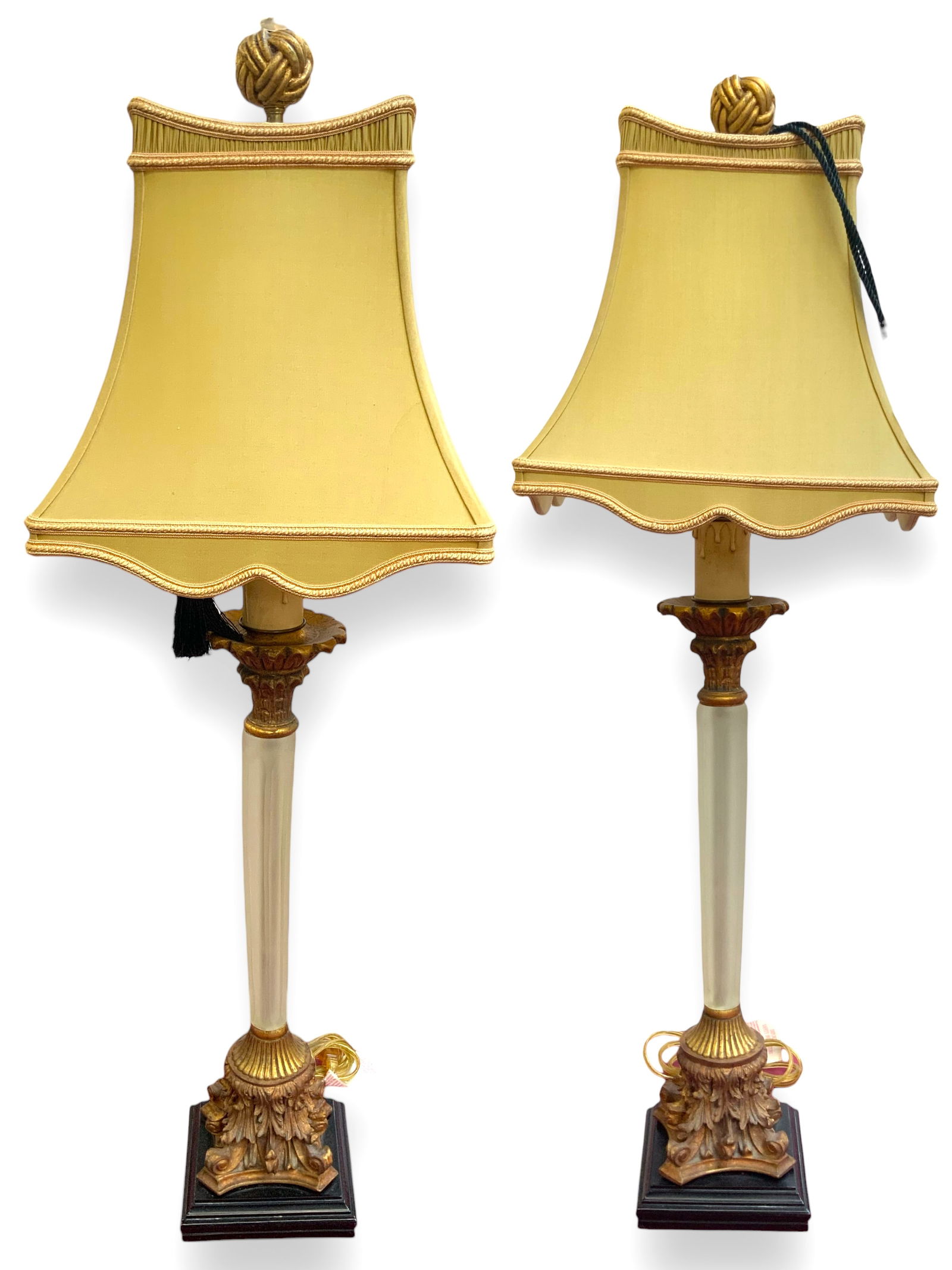Pair of 38" Tall Candlestick Lamps. (1 of 2)