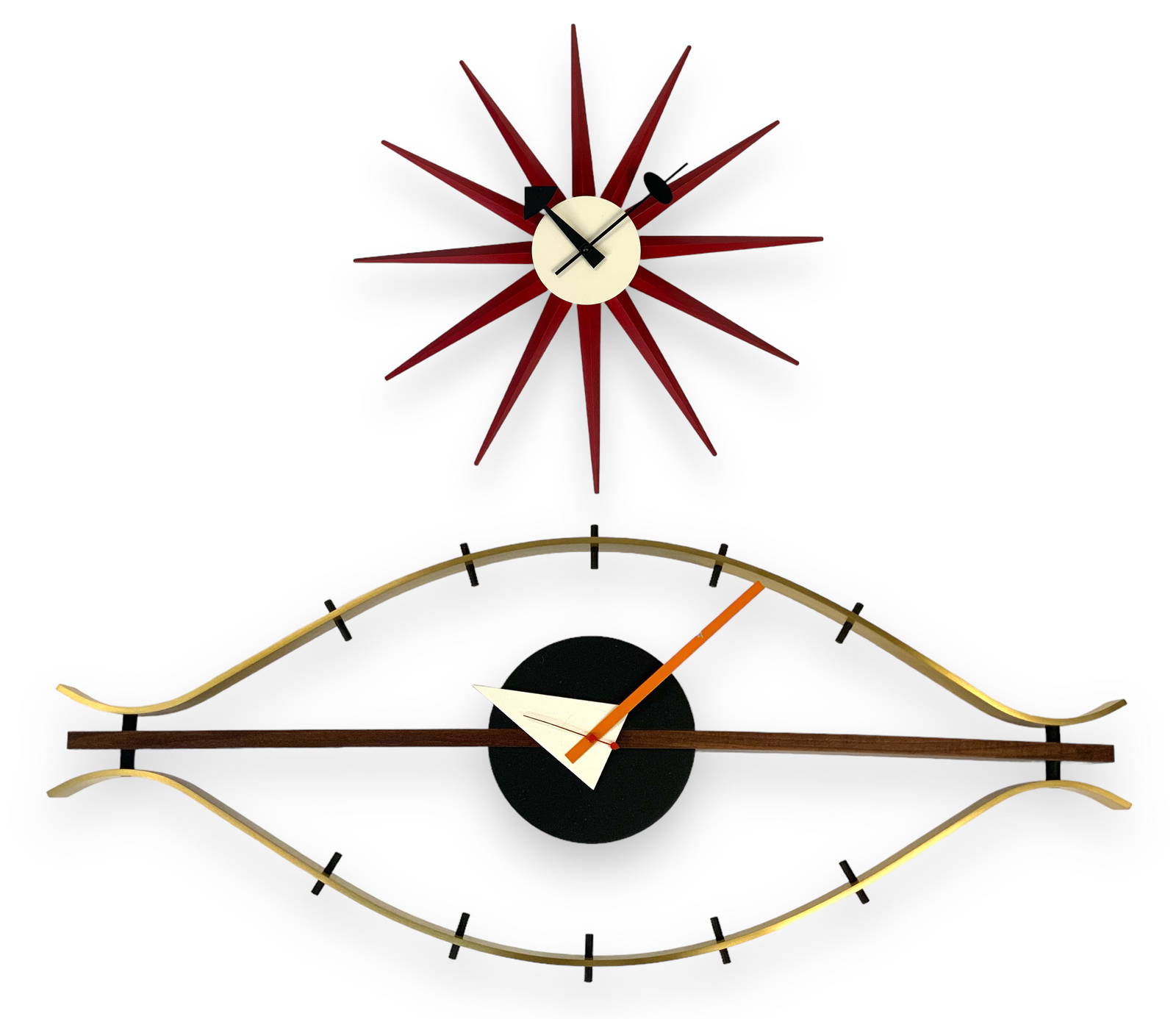 lot-of-2-mid-century-style-wall-clocks-auction