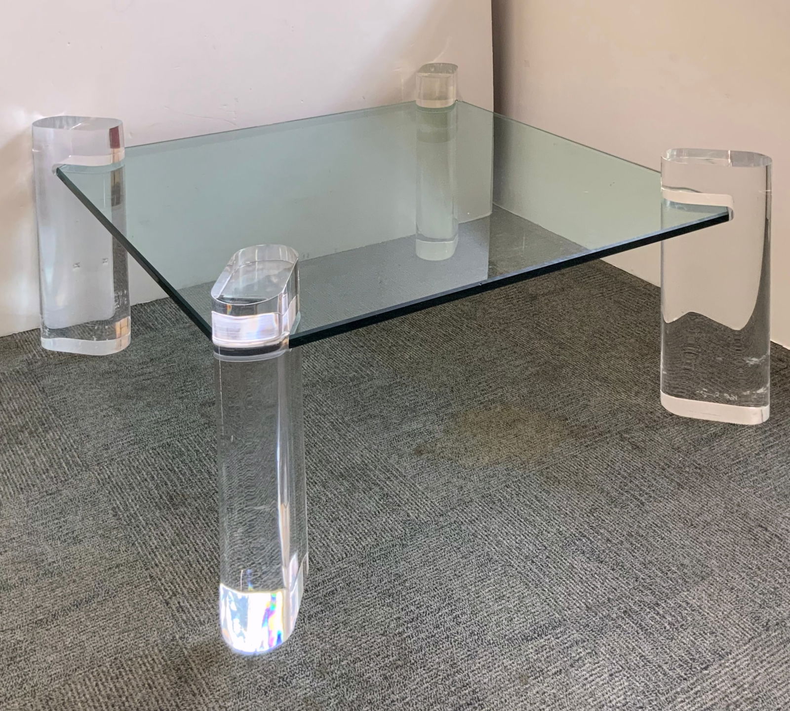 Karl Springer Glass & Lucite Coffee Table. (1 of 3)