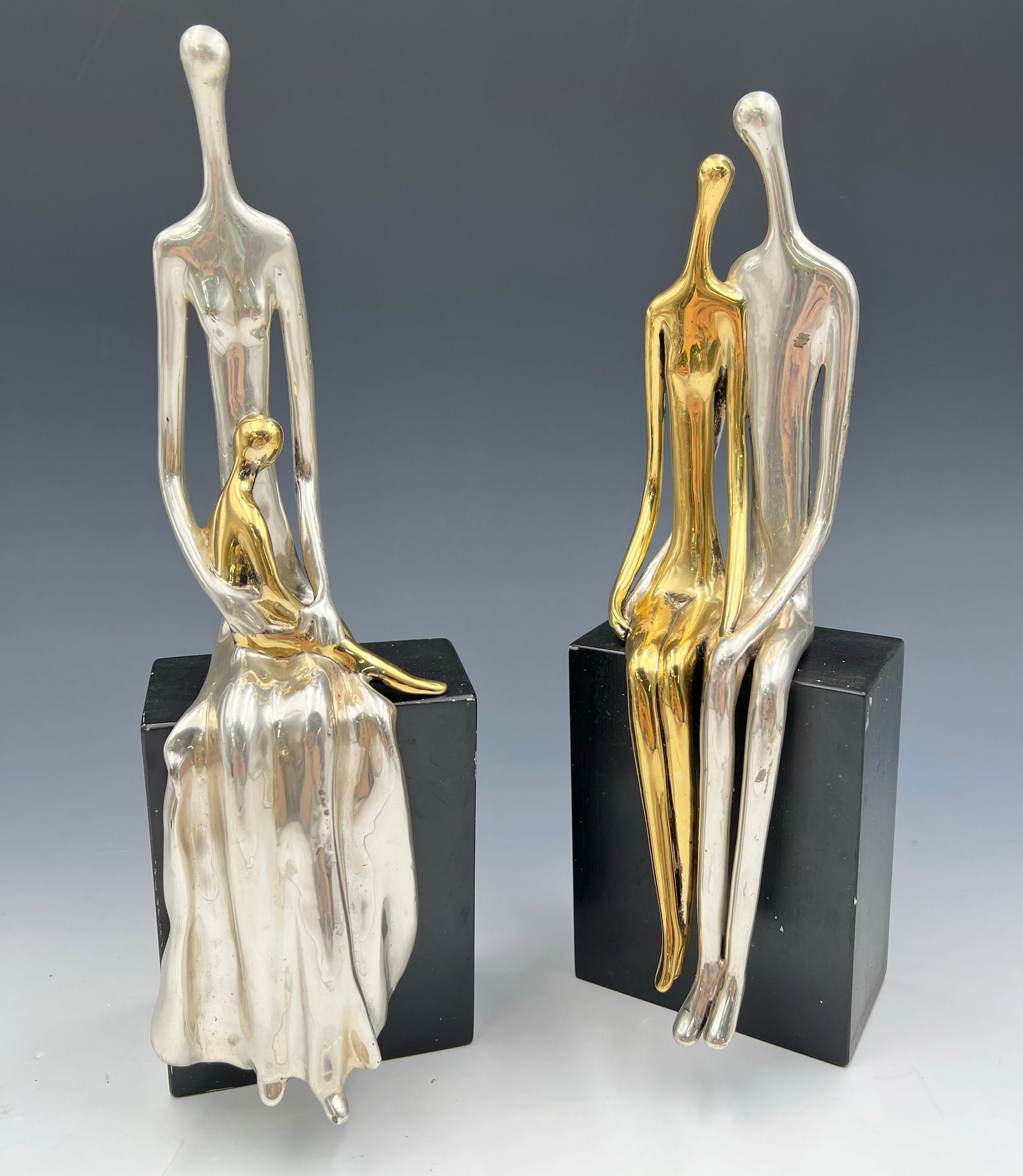 Lot of Two Ruth Bloch Sterling 10" Seated Figures. (1 of 4)