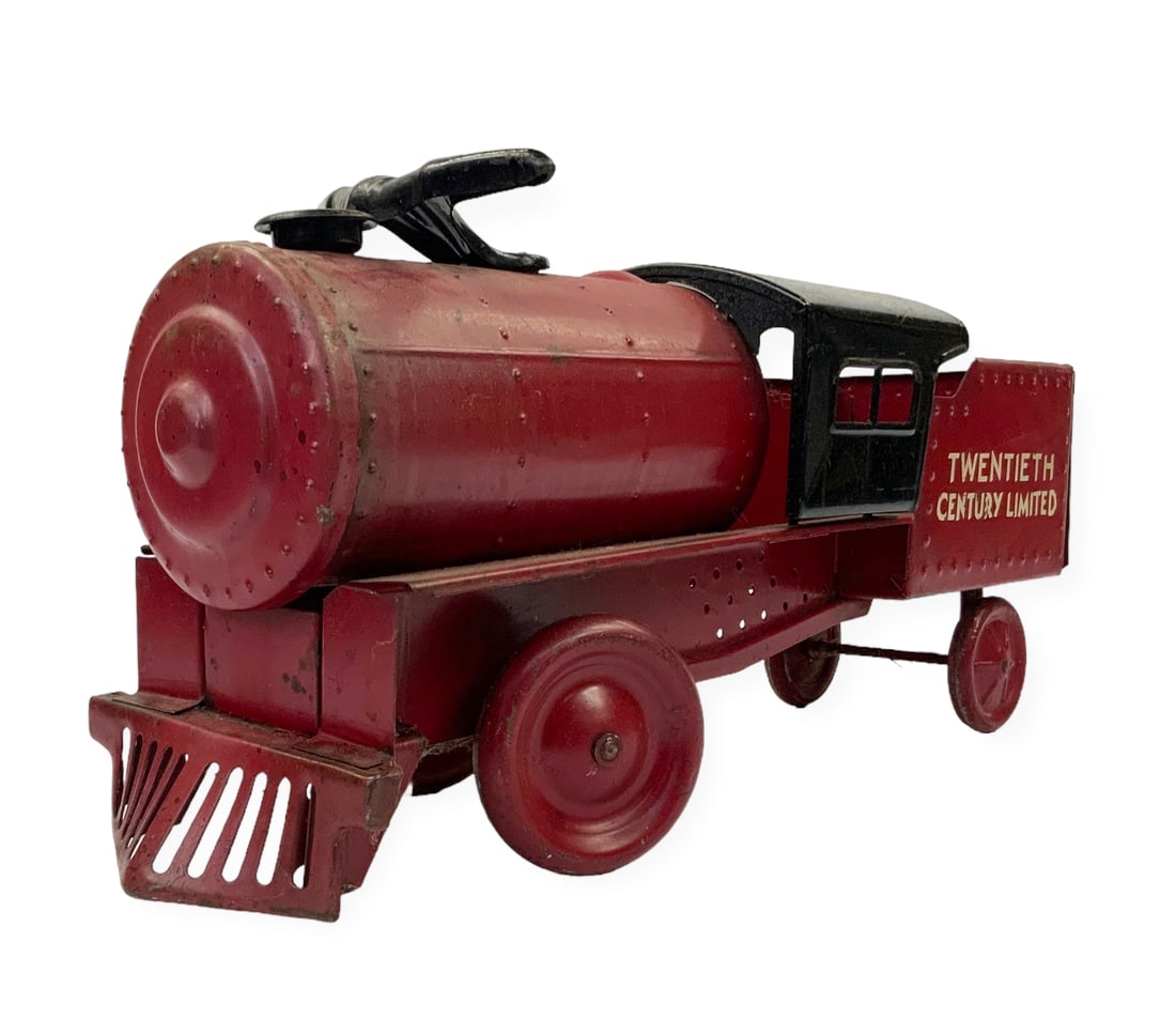 Twentieth Century Limited Child's Vintage Train.: The Toy has some Scratches, and could use a little Cleaning, but it seems to be in Good working condition. Its Measurements are 21 1/2" long, 7" wide, and 10 1/2" tall. In-House Shipping is Available.