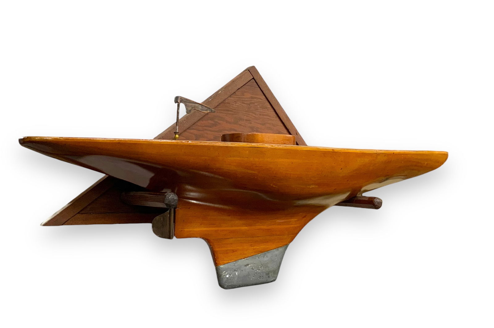 Wood Half Sailboat Model on Hanging Wall Display. (1 of 1)