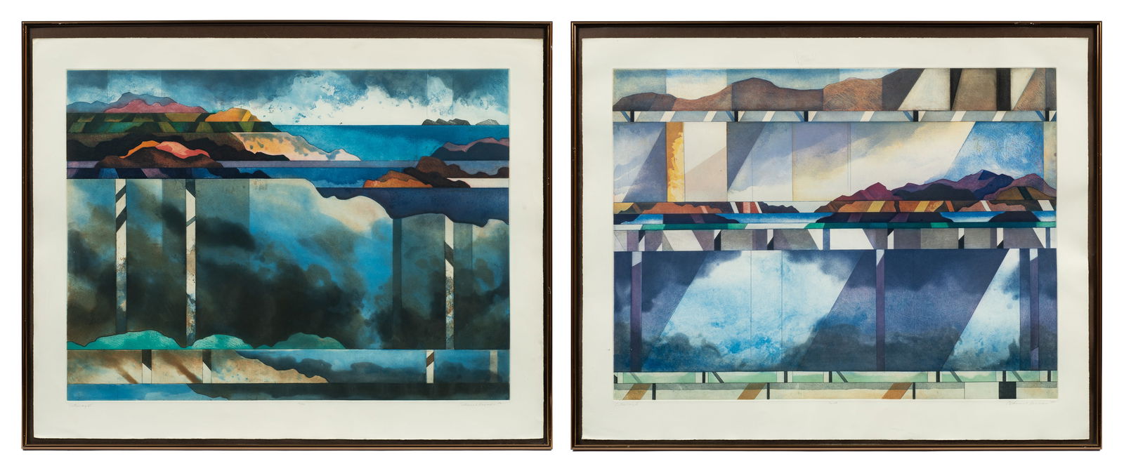 Pr. Abstract Landscape Etchings, Catherine Kernan. (1 of 11)