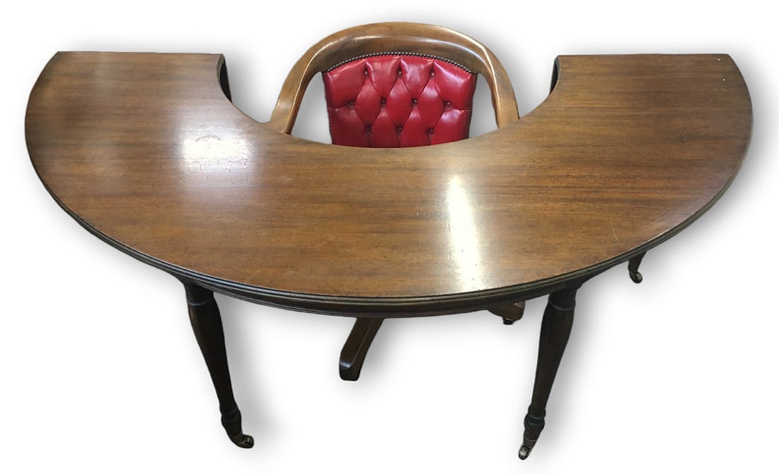 Kittinger Semicircle Dropleaf Desk & Office Chair. (1 of 8)