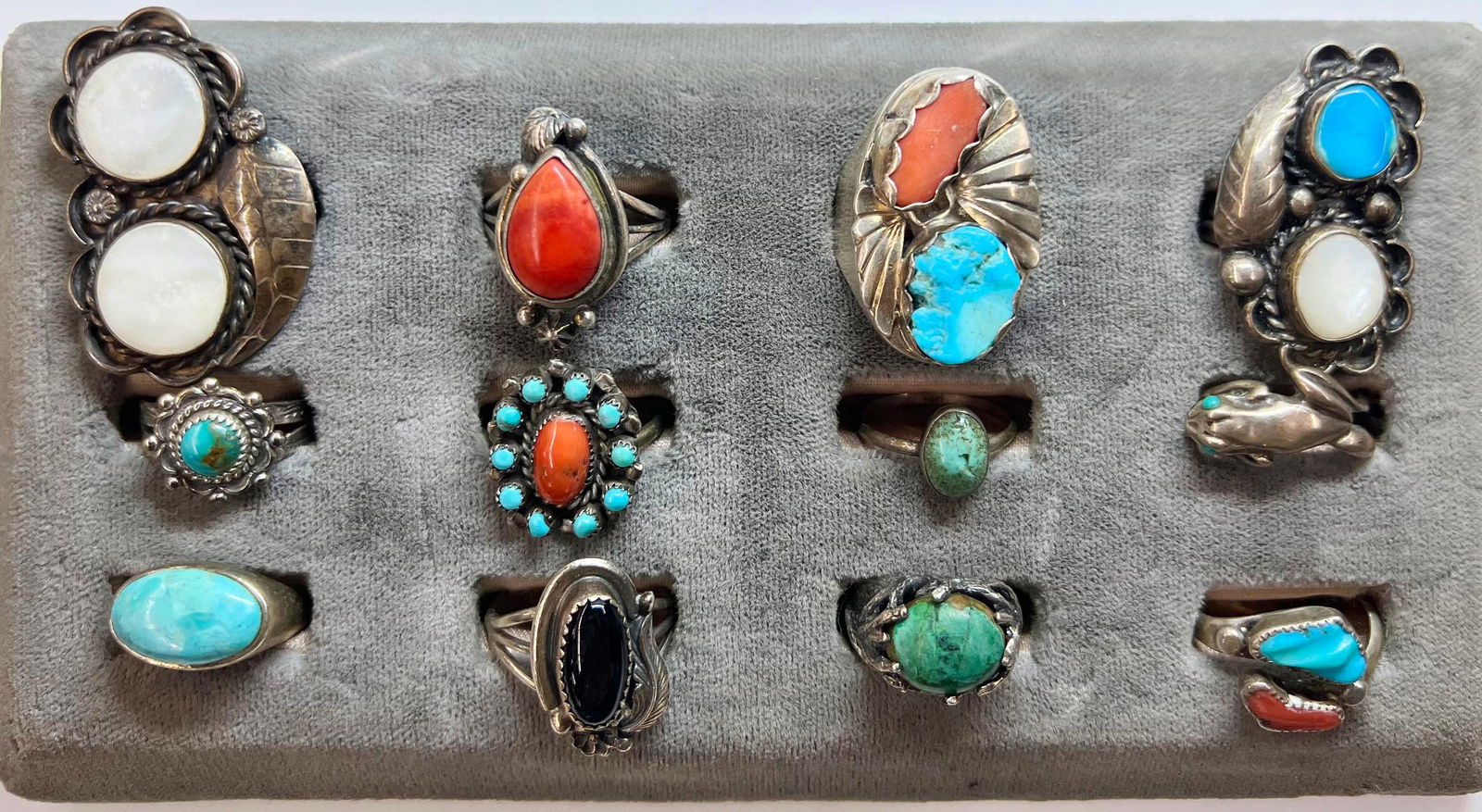 Lot of Mostly Sterling American Indian Rings. (1 of 1)