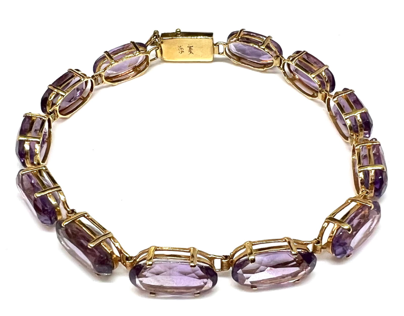 14K Gold Amethyst Bracelet. (1 of 2)