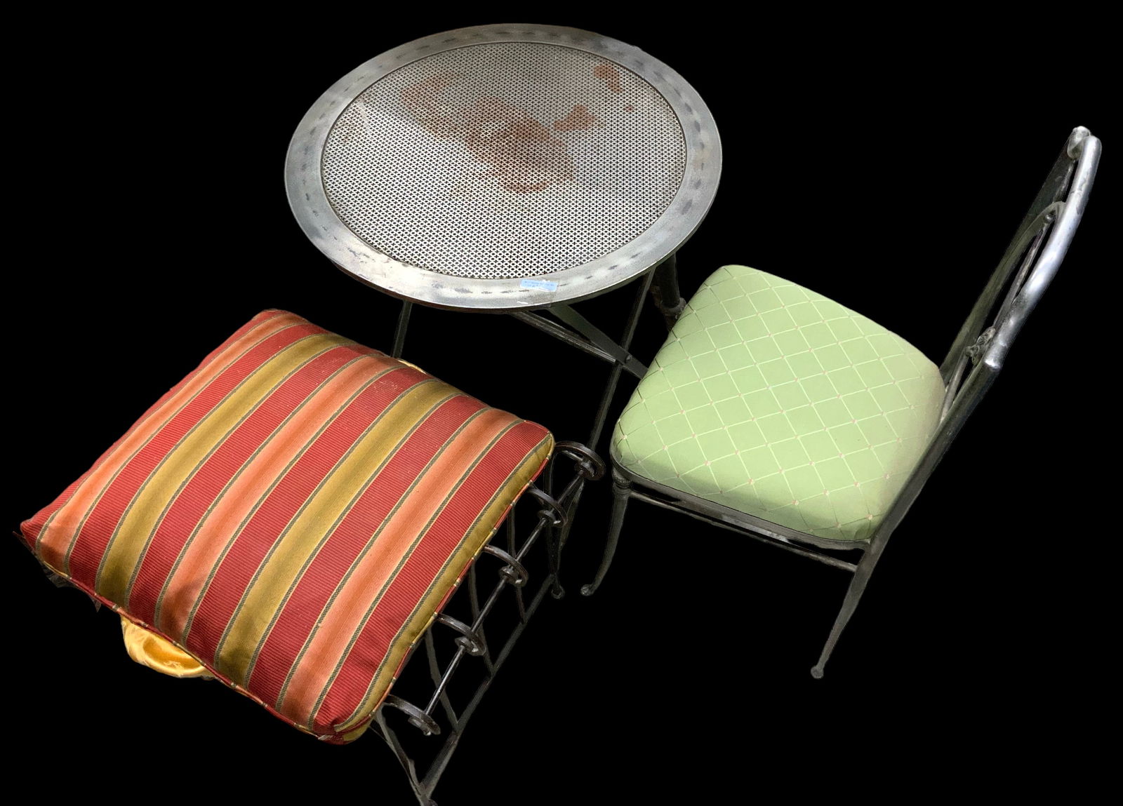 Small Patio Table, Chair, & Stool. (1 of 1)