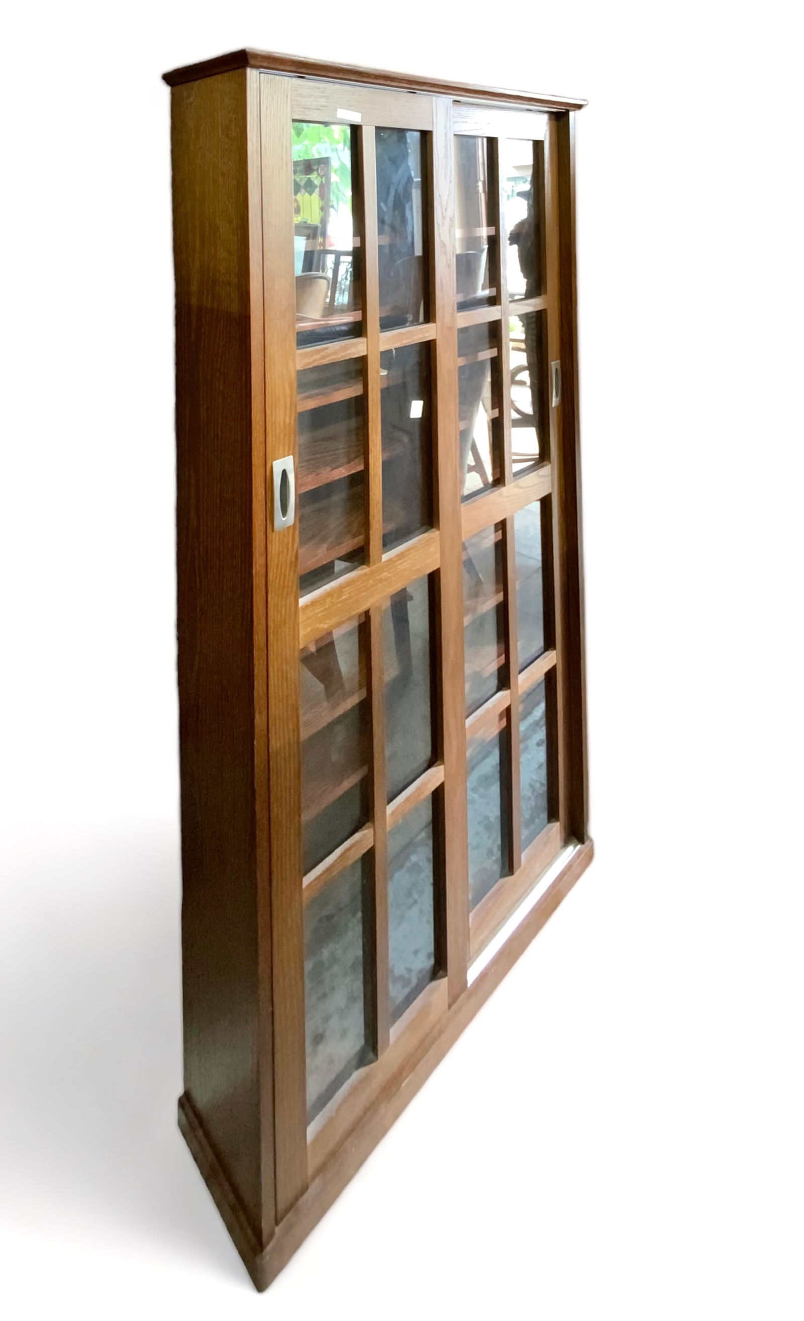 Light Wood Double Sliding Door Bookcase. (1 of 1)