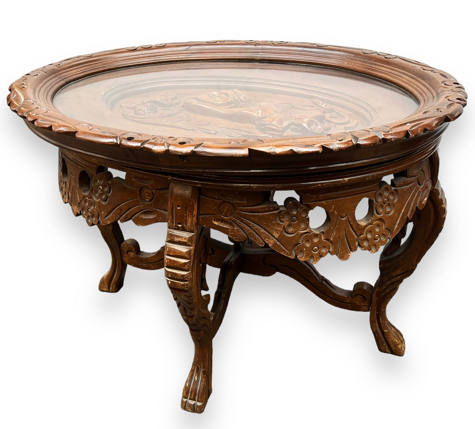 Carved Tray Top Table. (1 of 3)