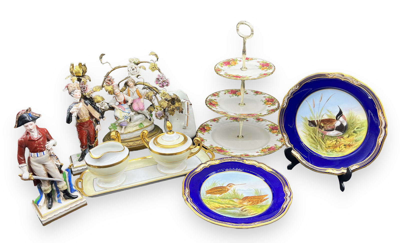 Lot: Spode Bird Plates, Royal Albert Tidbit, etc. (1 of 12)