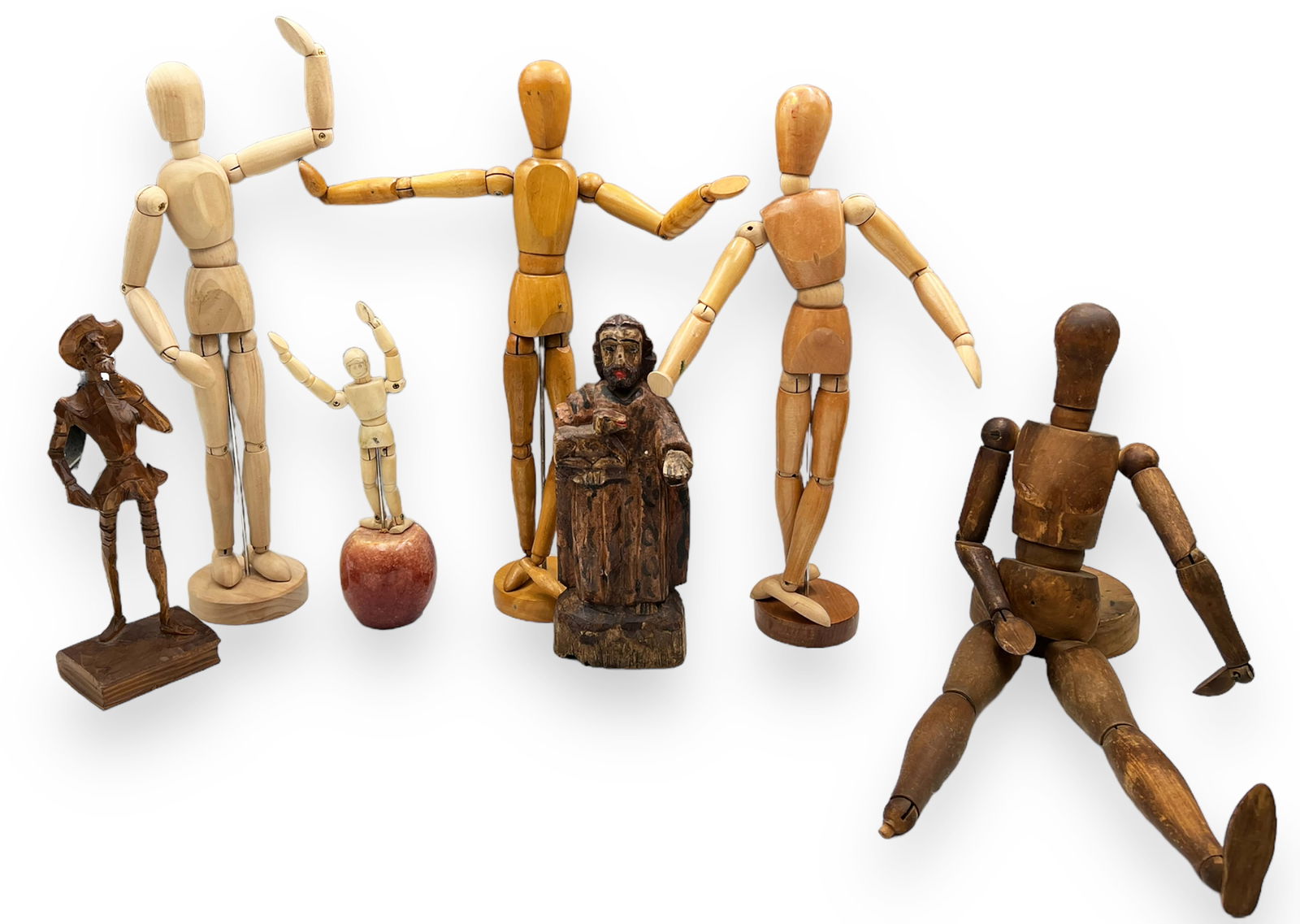 Lot of Artist Mannequins and Other Carved Figures. (1 of 4)