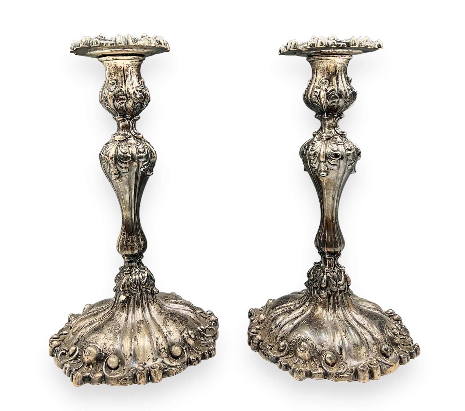 Pair of Howard & Co Ornate Sterling Candlesticks. (1 of 3)