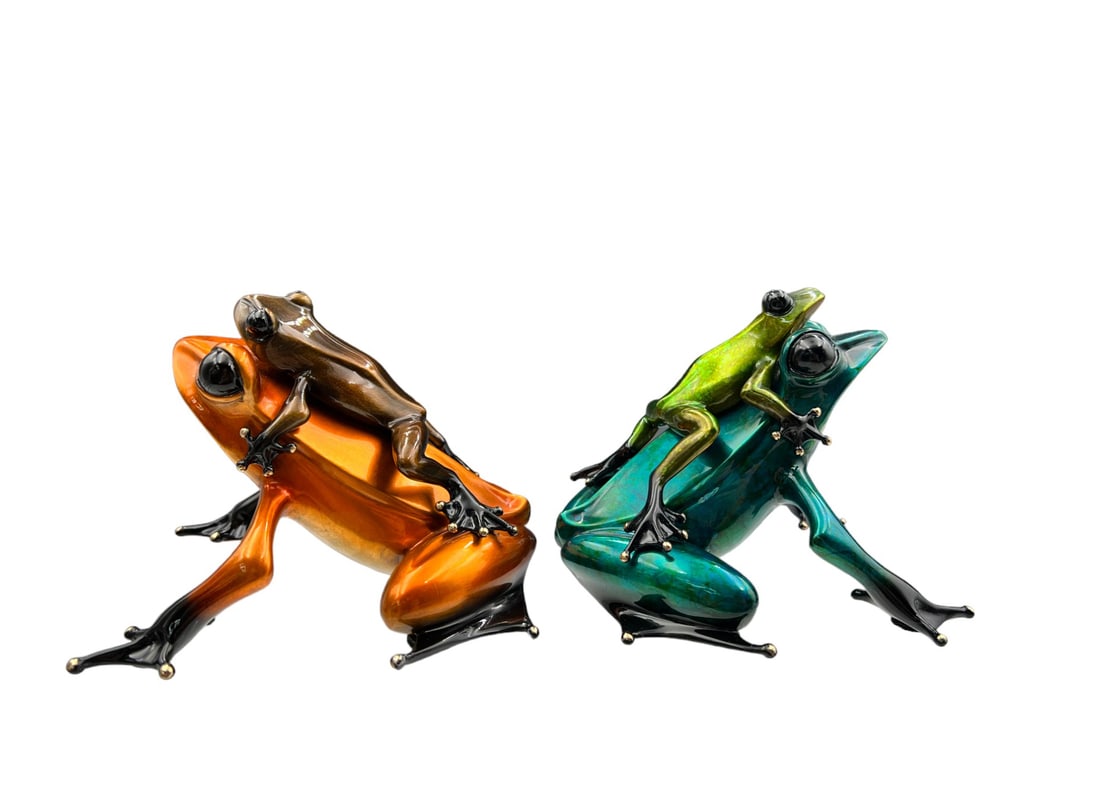 Tim Cotterill "Joy Ride" Bronze Frog Sculptures. (1 of 7)