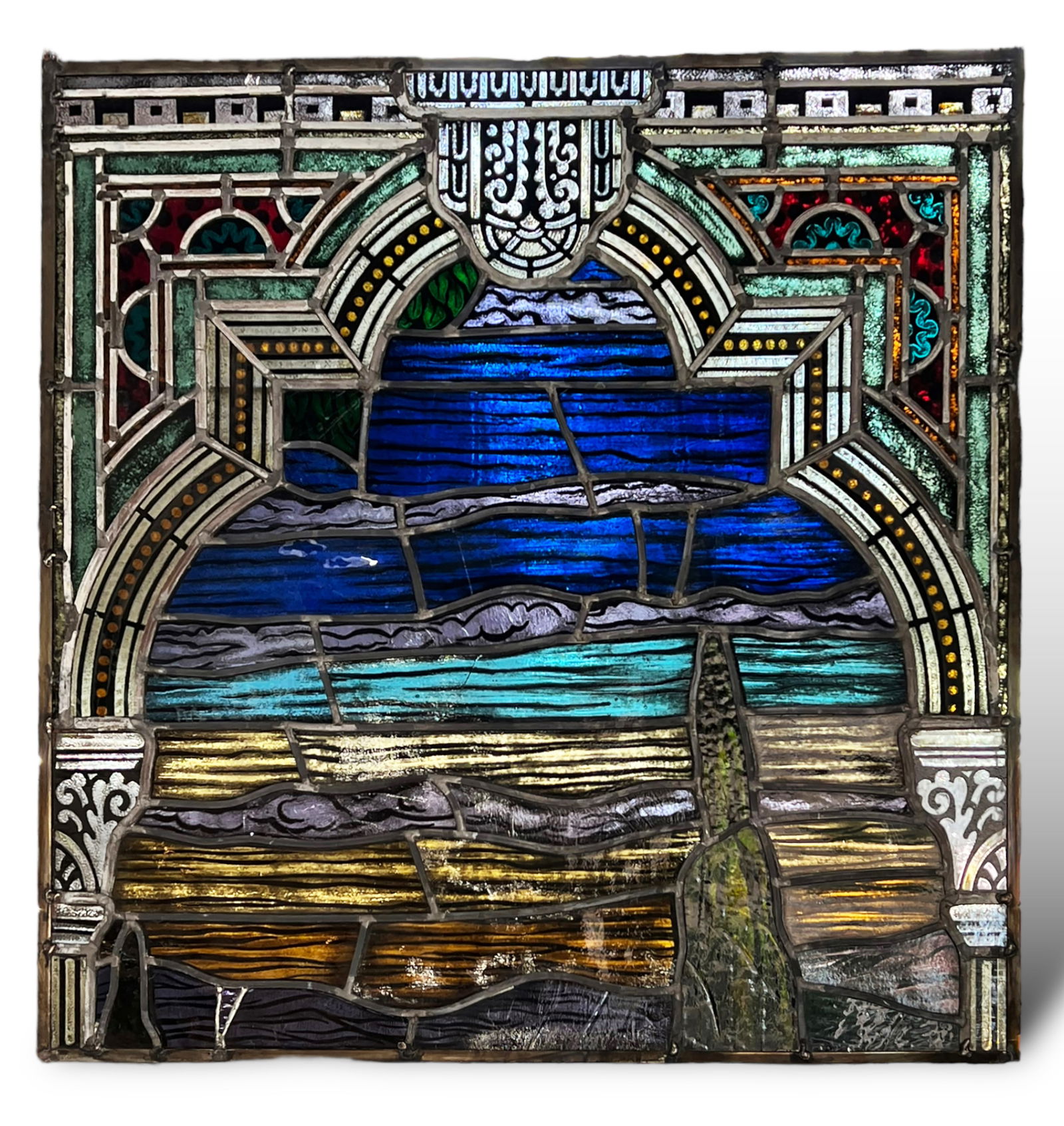 Old Leaded Stained Glass Window. (1 of 2)