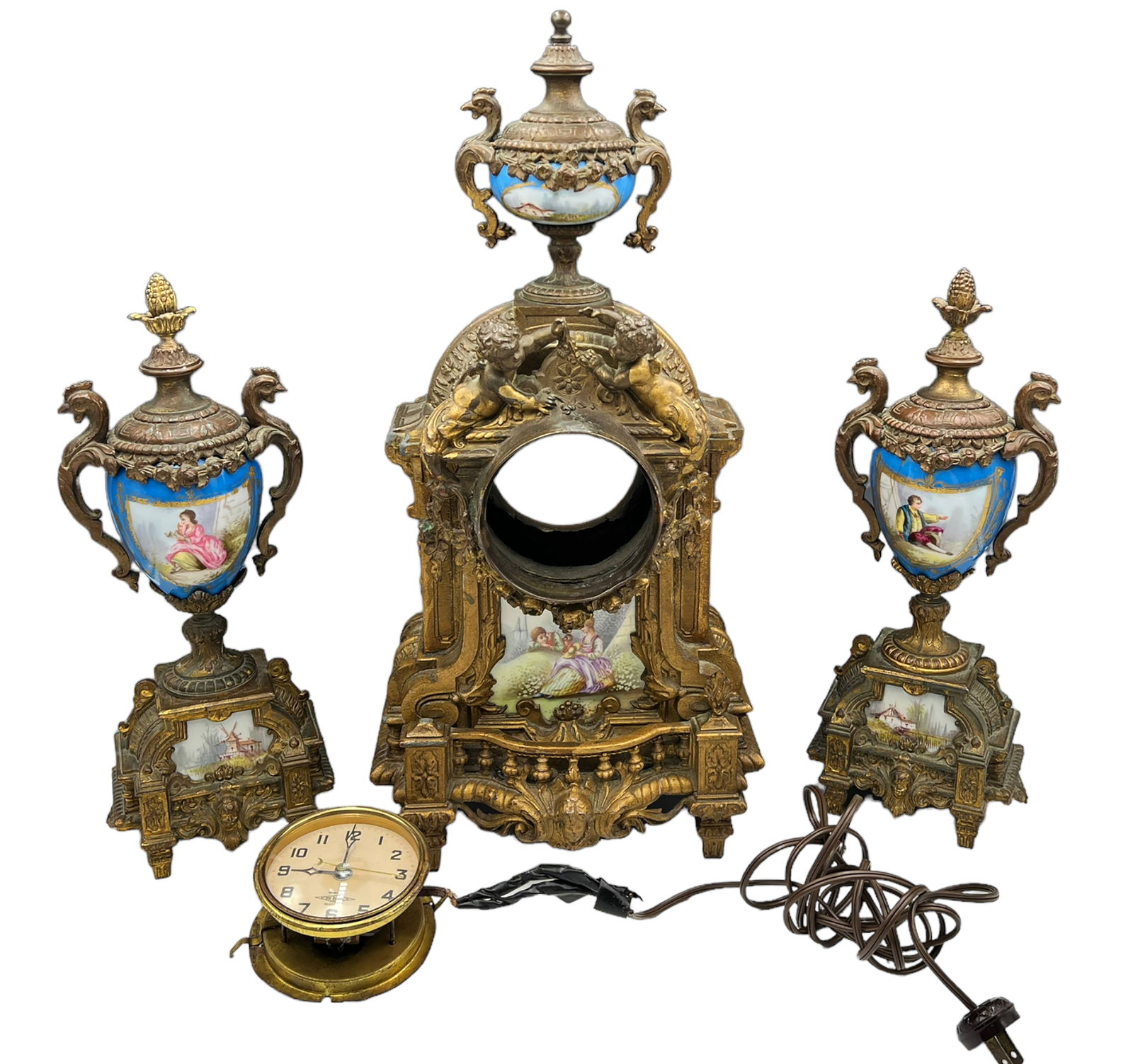 Antique French Style Clock Garniture Set. (1 of 7)