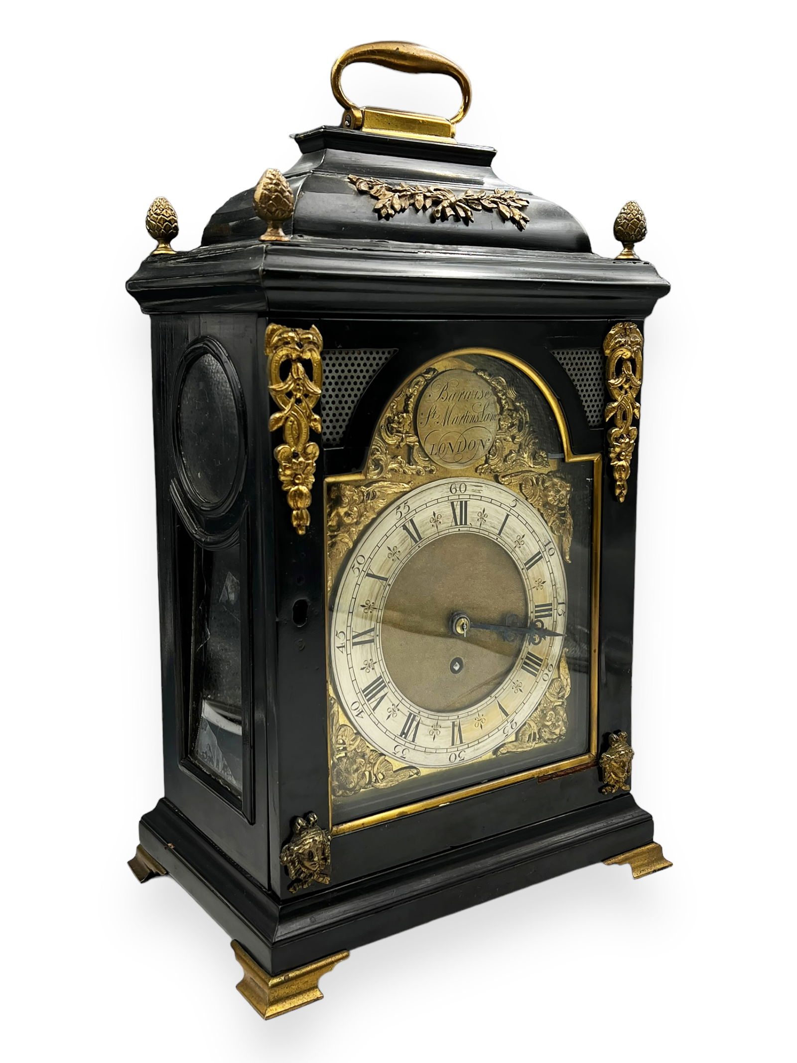 Antique Barwise Ebonised English Bracket Clock. (1 of 6)