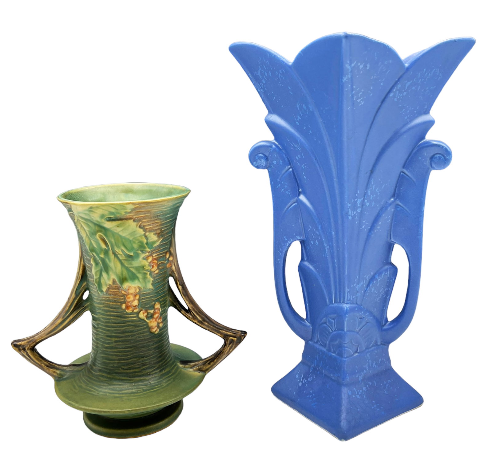 Lot of 2 Pottery Vases - Roseville, Rumrill. (1 of 7)