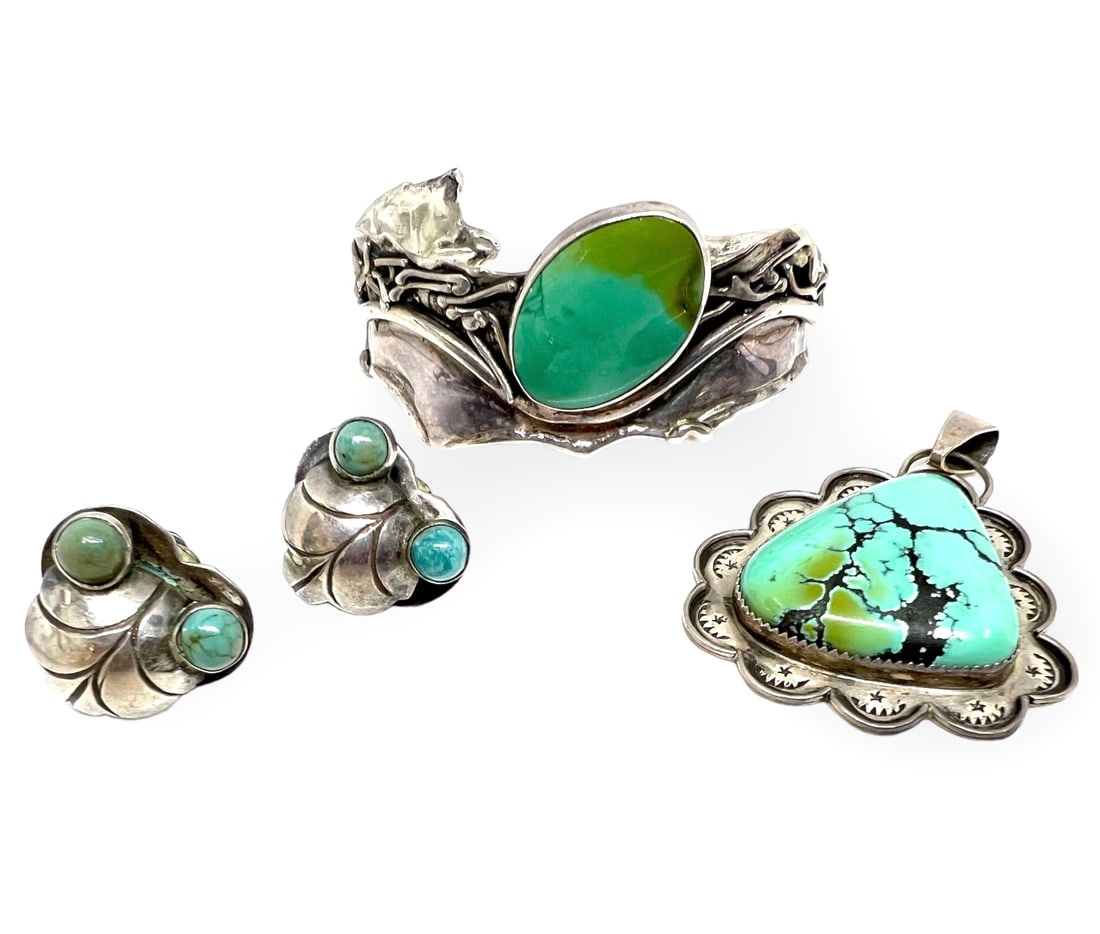 Lot of Sterling Silver & Turquoise Jewelry. (1 of 4)