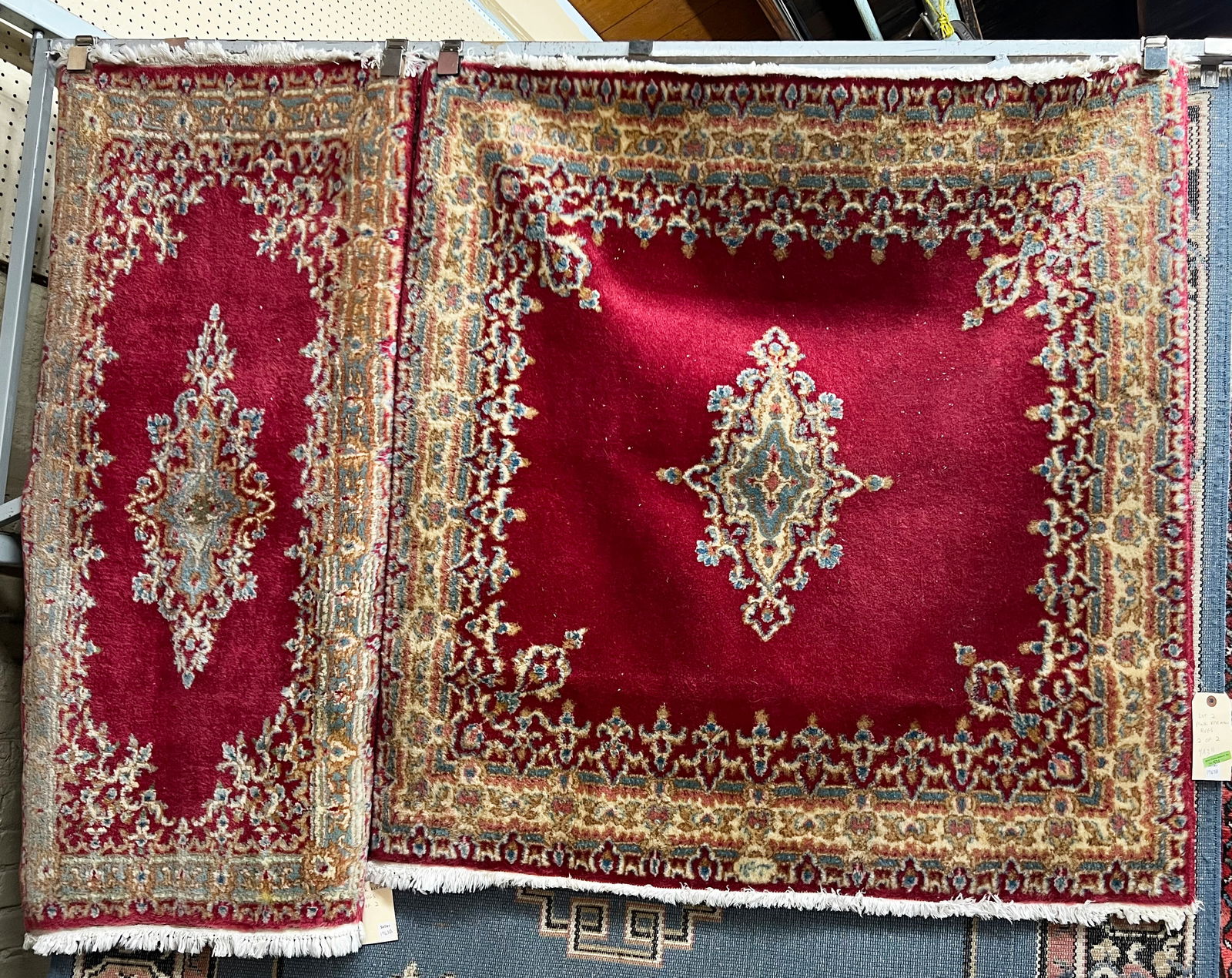 Lot of 2 Vintage Pink Kerman Rugs. (1 of 2)