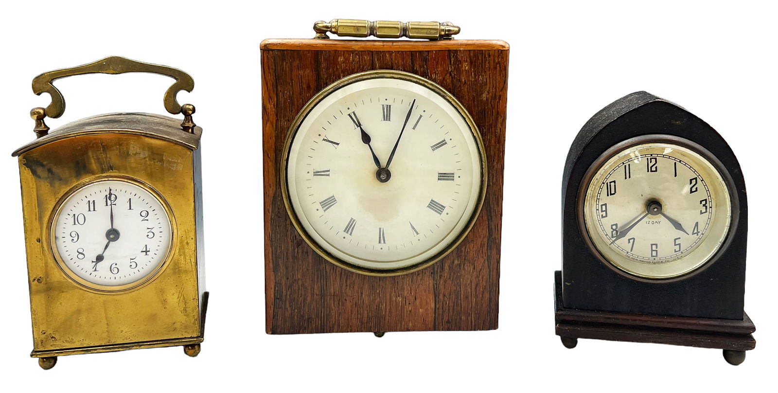 Lot: 3 Pcs.: 2 Carriage Clocks, Small Table Clock. (1 of 3)