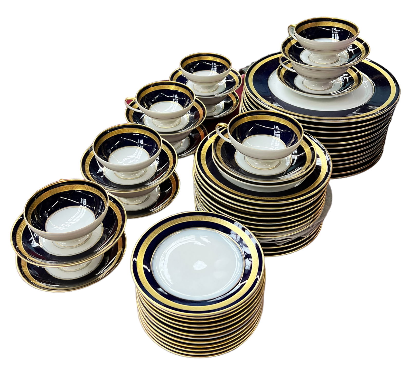 59 pc. Set of Rosenthal Eminence Cobalt Blue China (1 of 5)