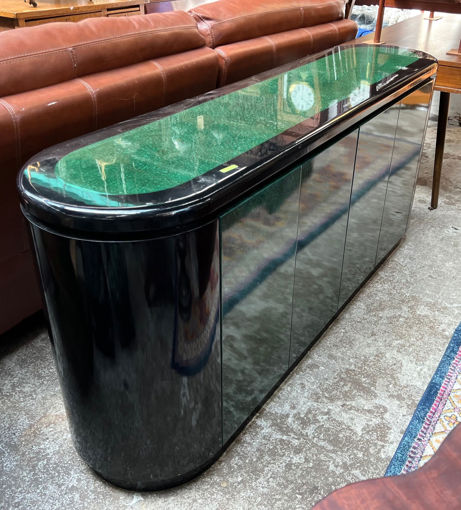 Black and Green Lacquer Credenza. (1 of 1)
