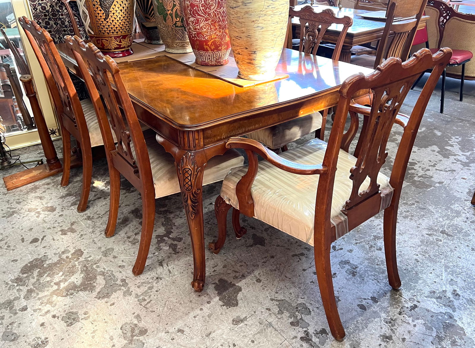 Romweber Burled Wood Dining Room Set. (1 of 4)