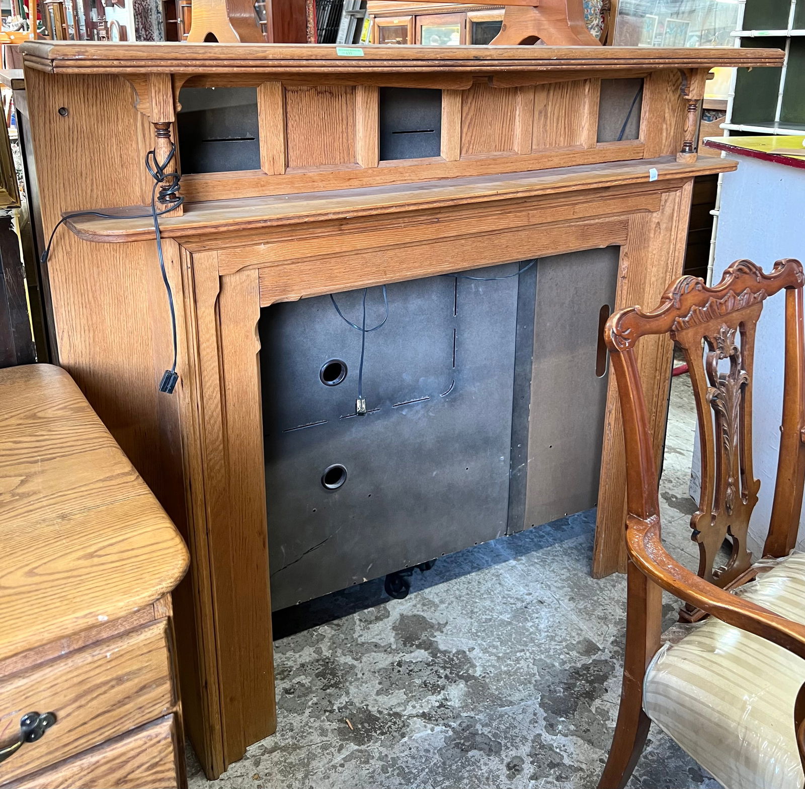 Antique Oak Fireplace Mantel. (1 of 1)