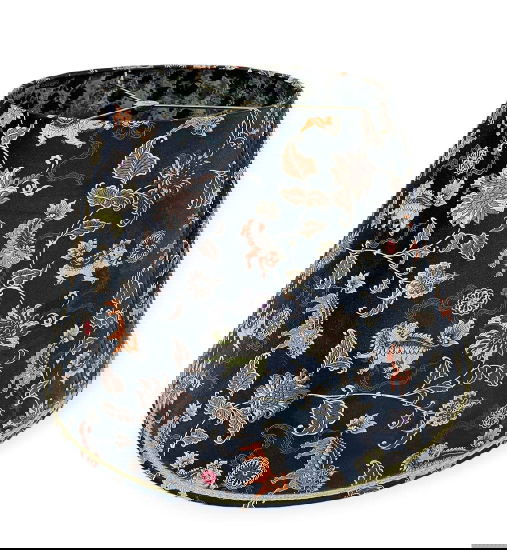 Silk Embroidered Chinese Lamp Shade. Auction