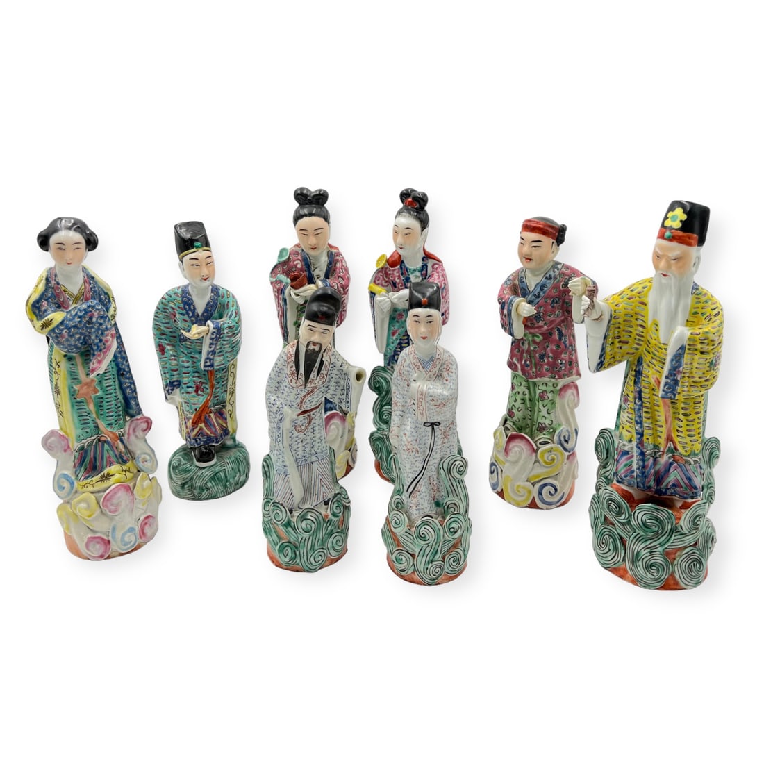 Lot of 8 Chinese Porcelain Figurines, AS IS. (1 of 4)