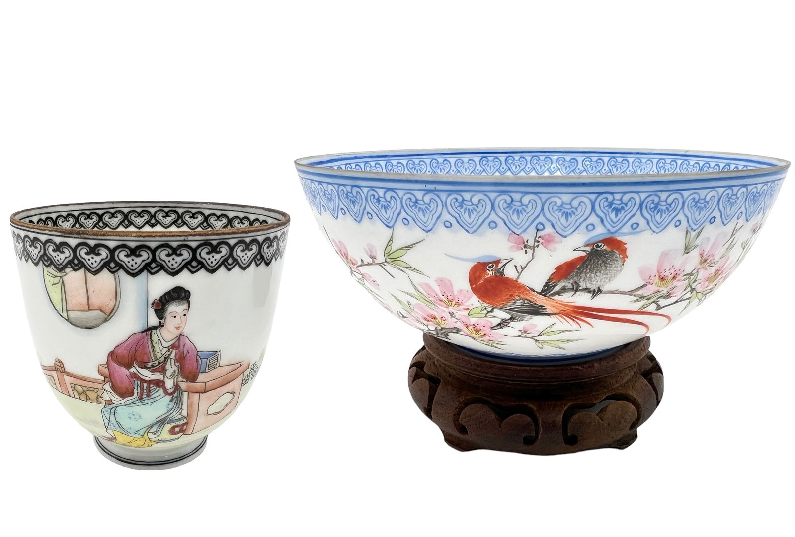 Lot of 2 Chinese Eggshell Porcelain Pieces. (1 of 4)