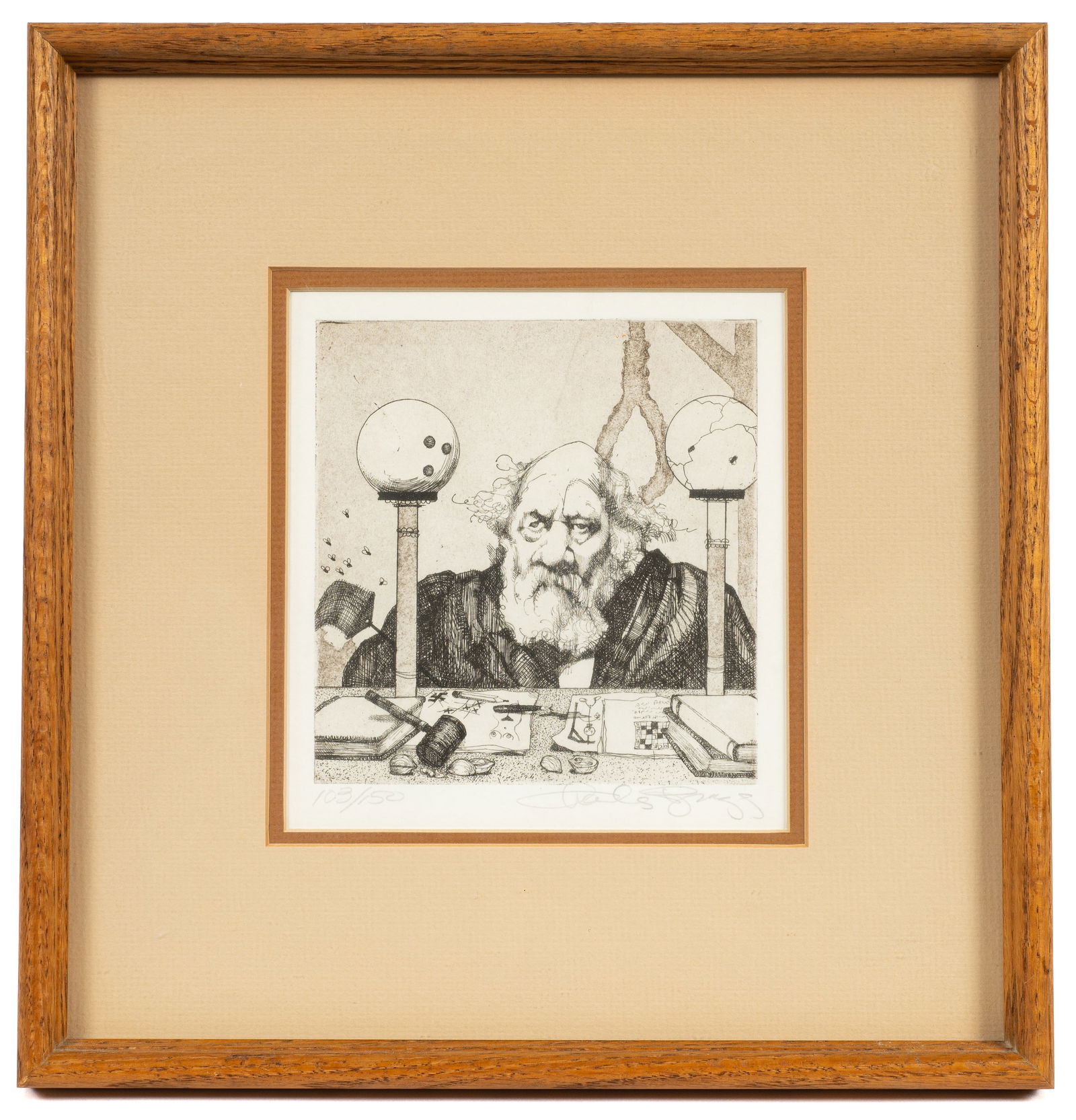 Signed Etching by Charles Bragg. (1 of 5)