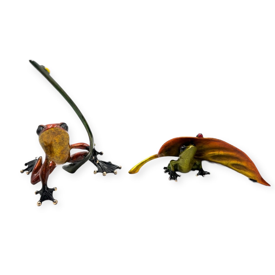Lot of 2 Tim Cotterill Frogs w/ Ladybugs. (1 of 3)