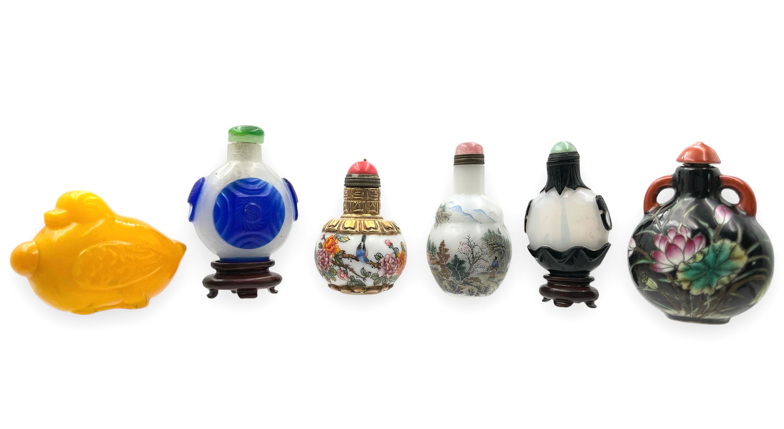 Lot of 6 Assorted Chinese Snuff Bottles. (1 of 9)