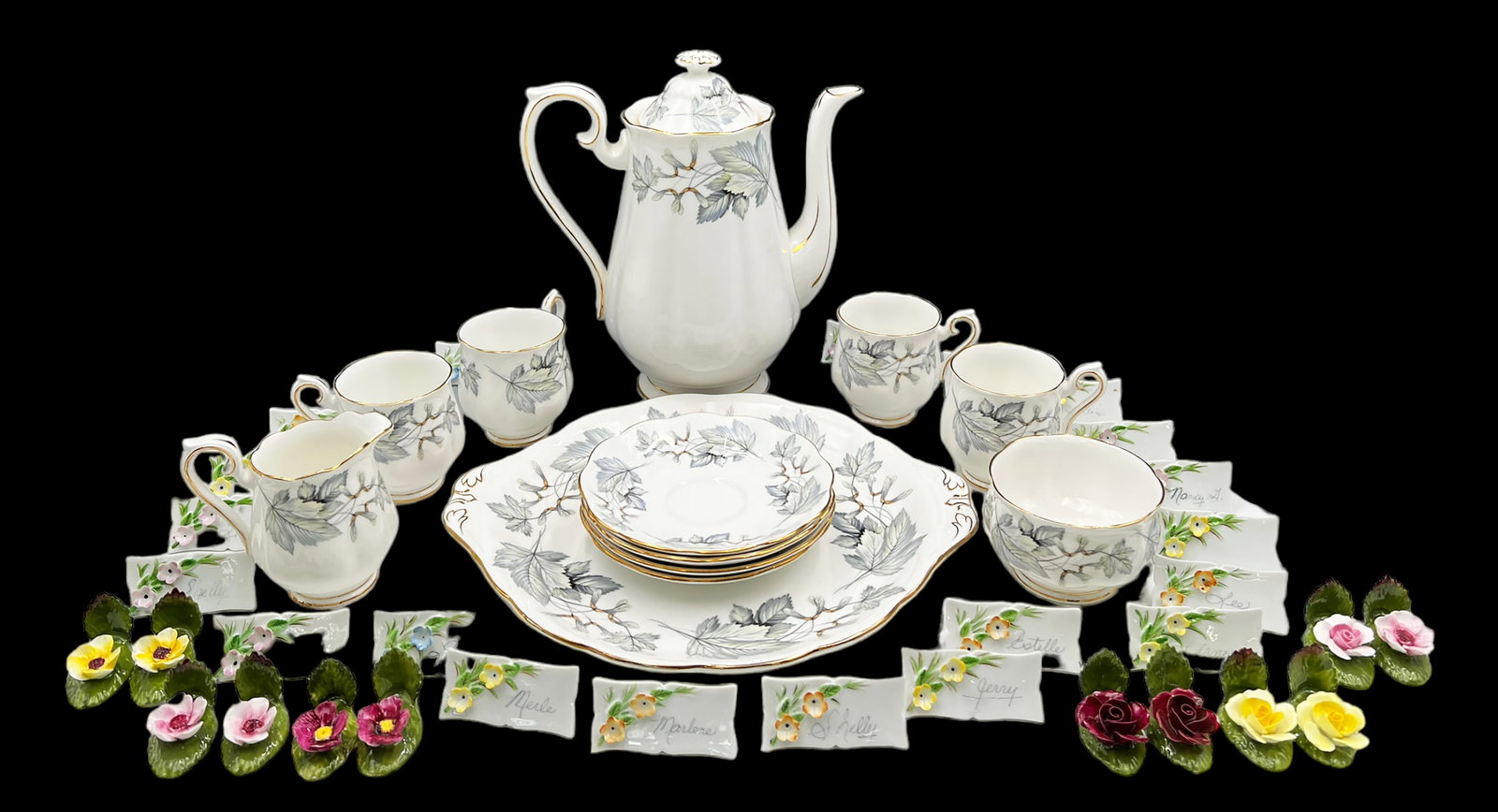 Royal Albert "Silver Maple" Coffee Set, etc. (1 of 10)