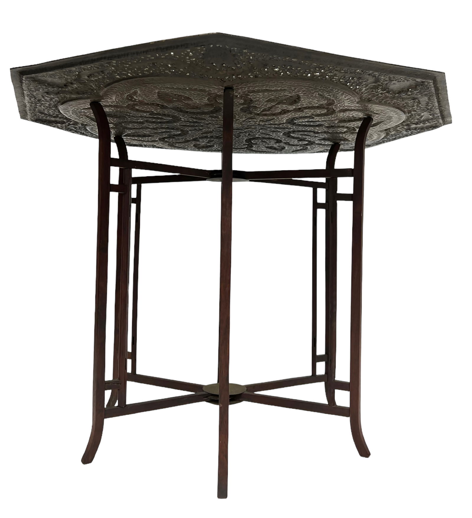Bronze Octagonal Table Tray w/ Abjustable Base. (1 of 6)
