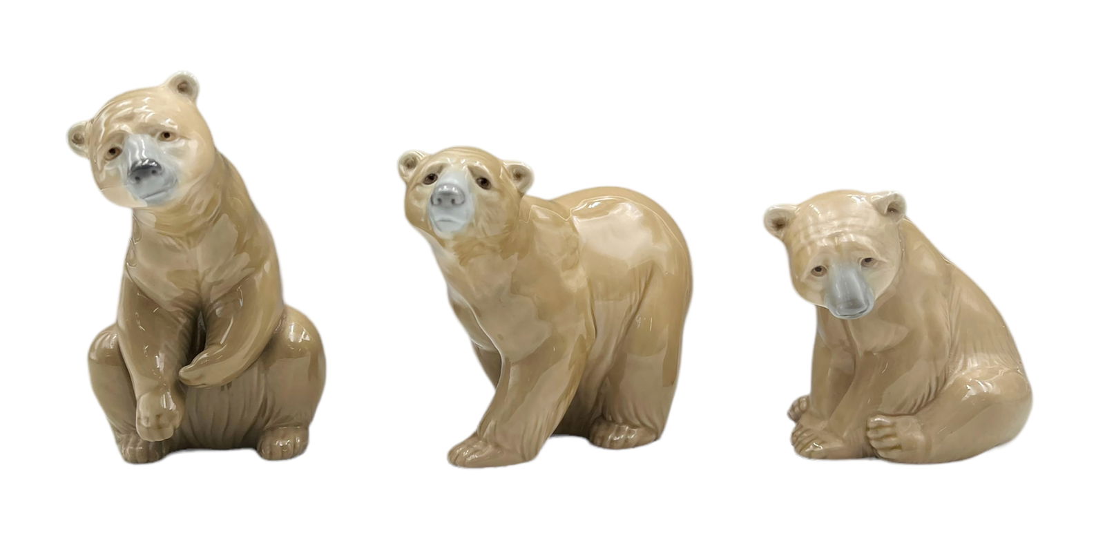 Set of 3 Lladro Polar Bear Figurines. (1 of 6)